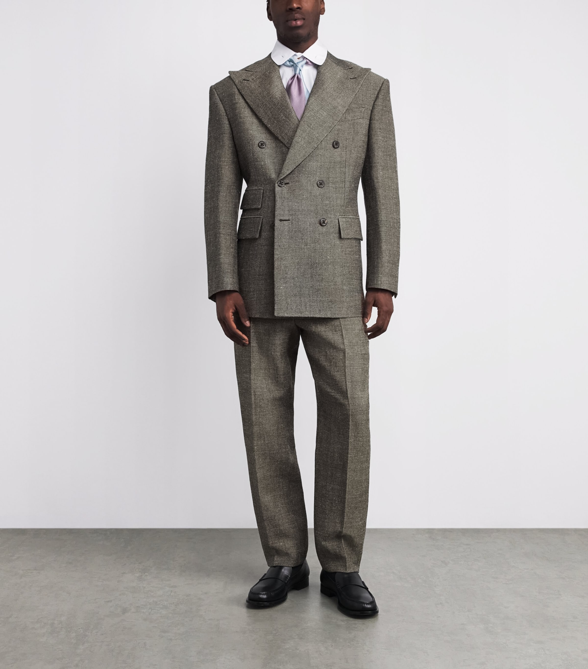 Wool Corset-Detail Trousers C403 BLACK/BEIGE Image 2