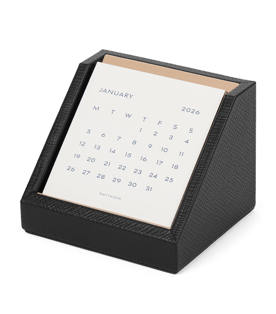 Smythson Leather Desk Calendar Black Image 1