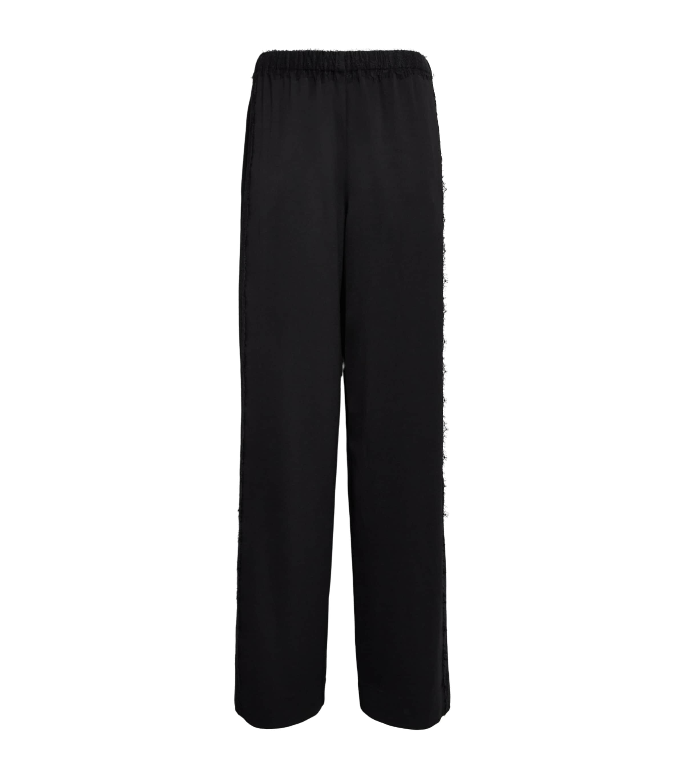 Vince Womens Lace-Trim Trousers Black Image 1