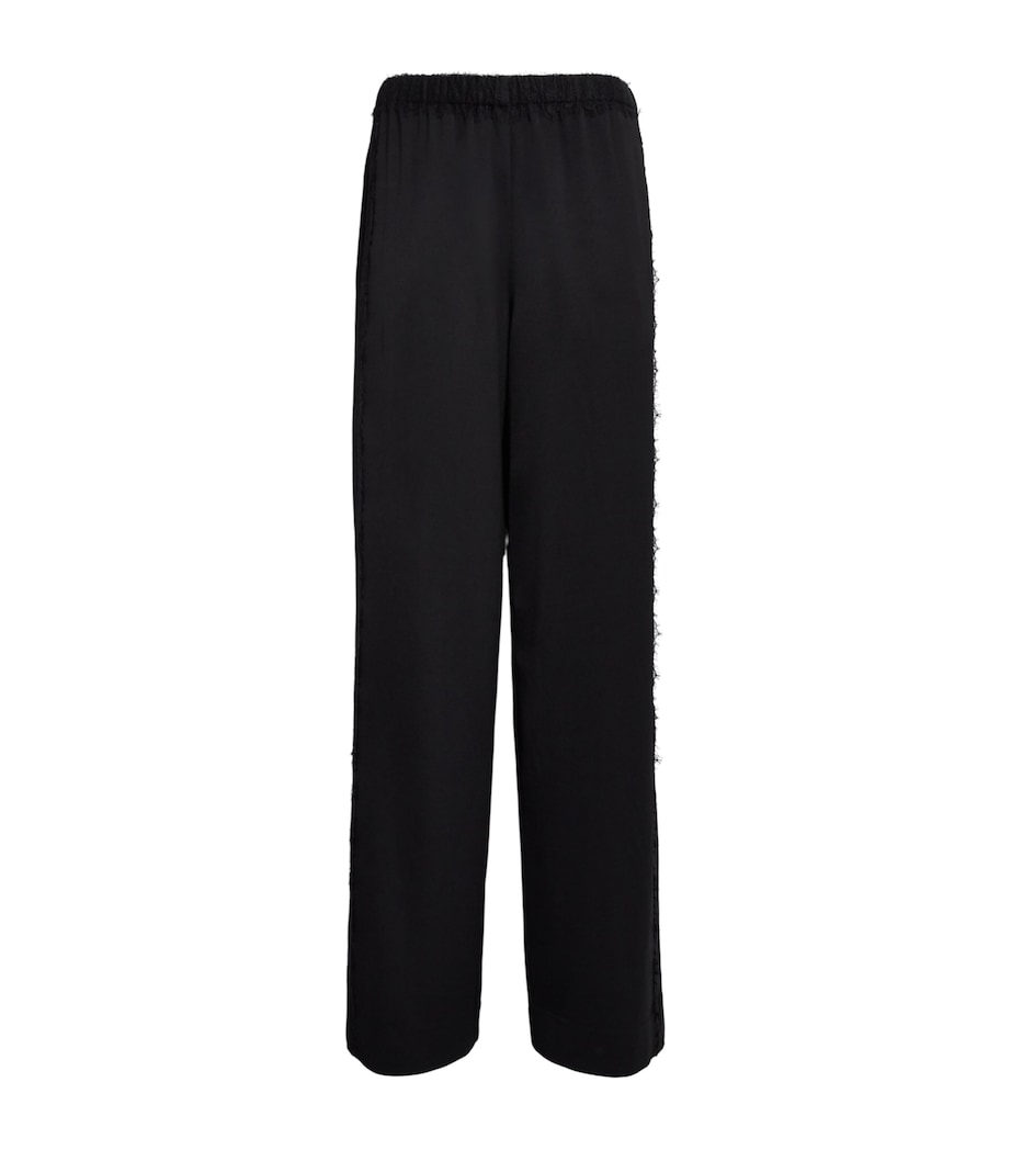Vince Womens Lace-Trim Trousers Black Image 1