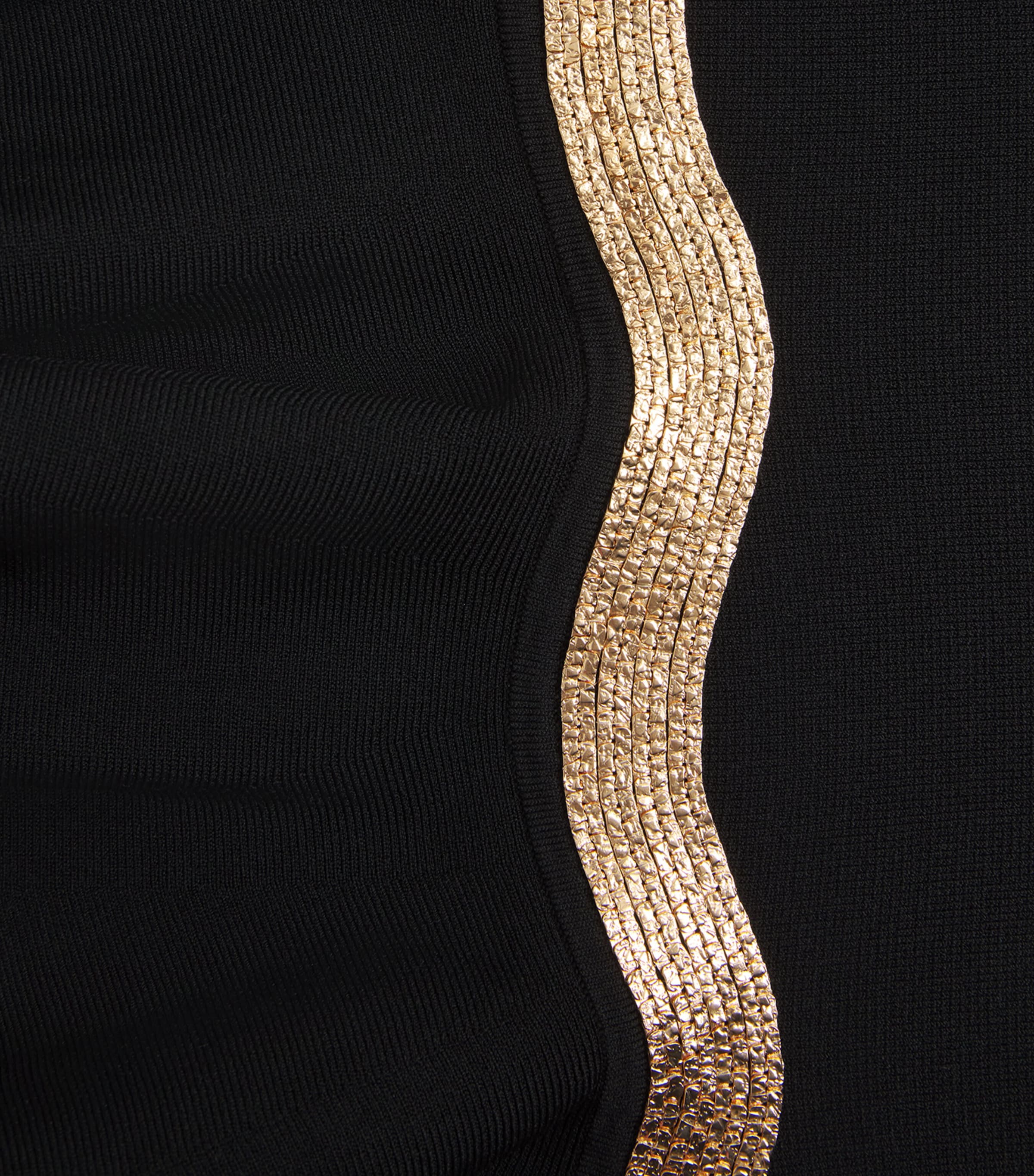 Sandro Paris Womens Knitted Chain-Detail Mini Dress Black Image 6