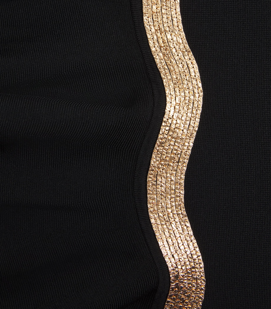 Sandro Paris Womens Knitted Chain-Detail Mini Dress Black Image 6