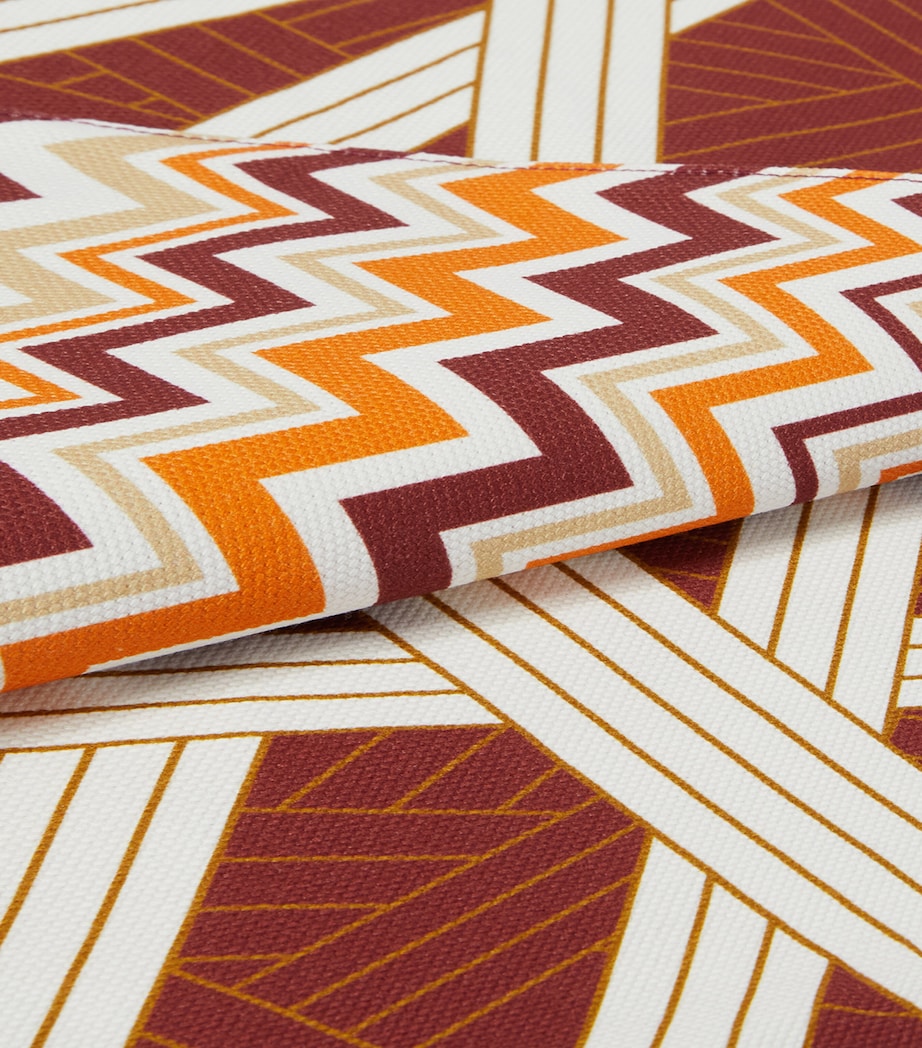 Set of 2 Cotton Nastri Placemats and Napkins BORDEAUX MULTICOLOUR Image 2