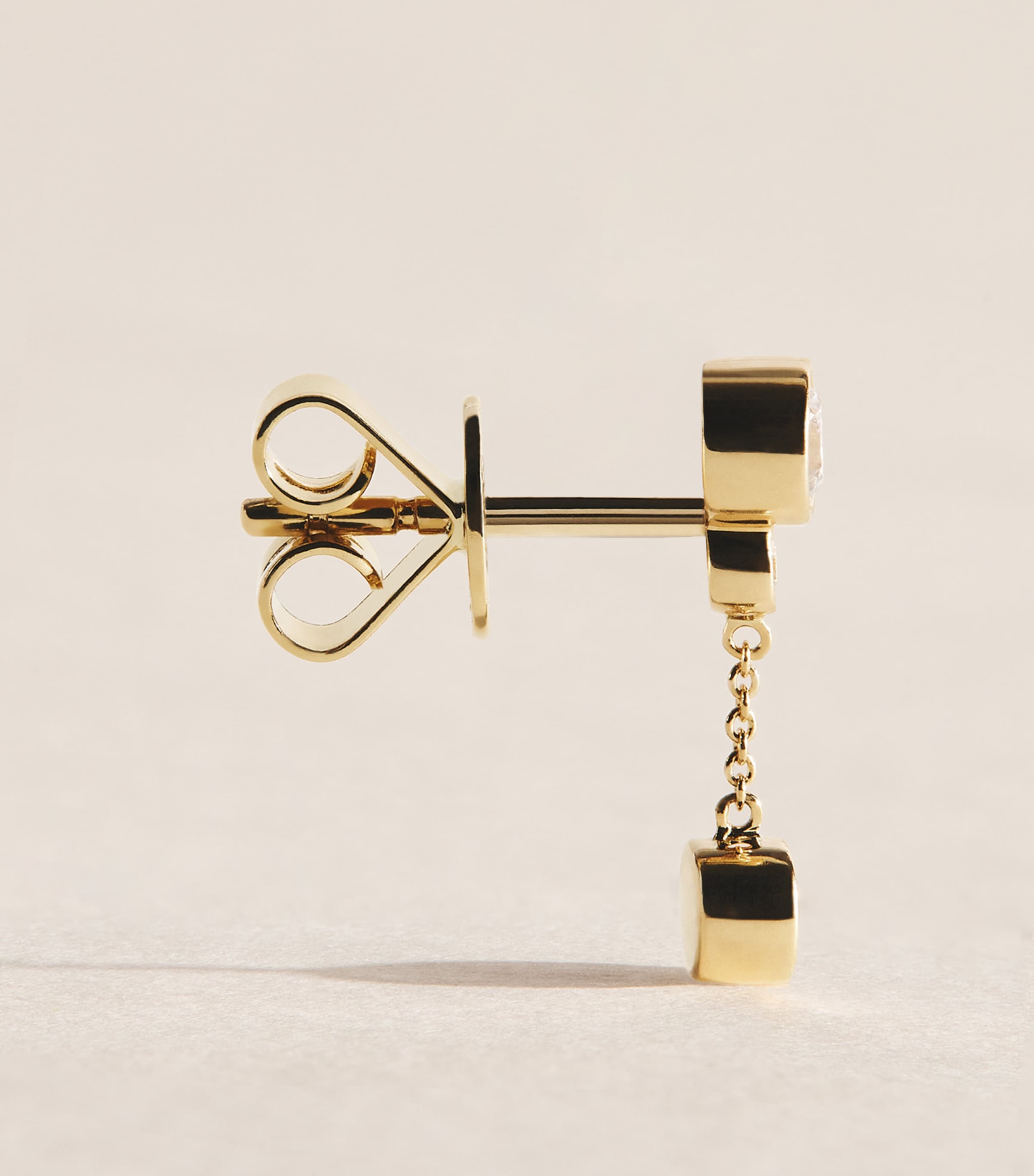 Sophie Bille Brahe Yellow Gold and Diamond Lou Single Left Earring Yellow Gold Image 3