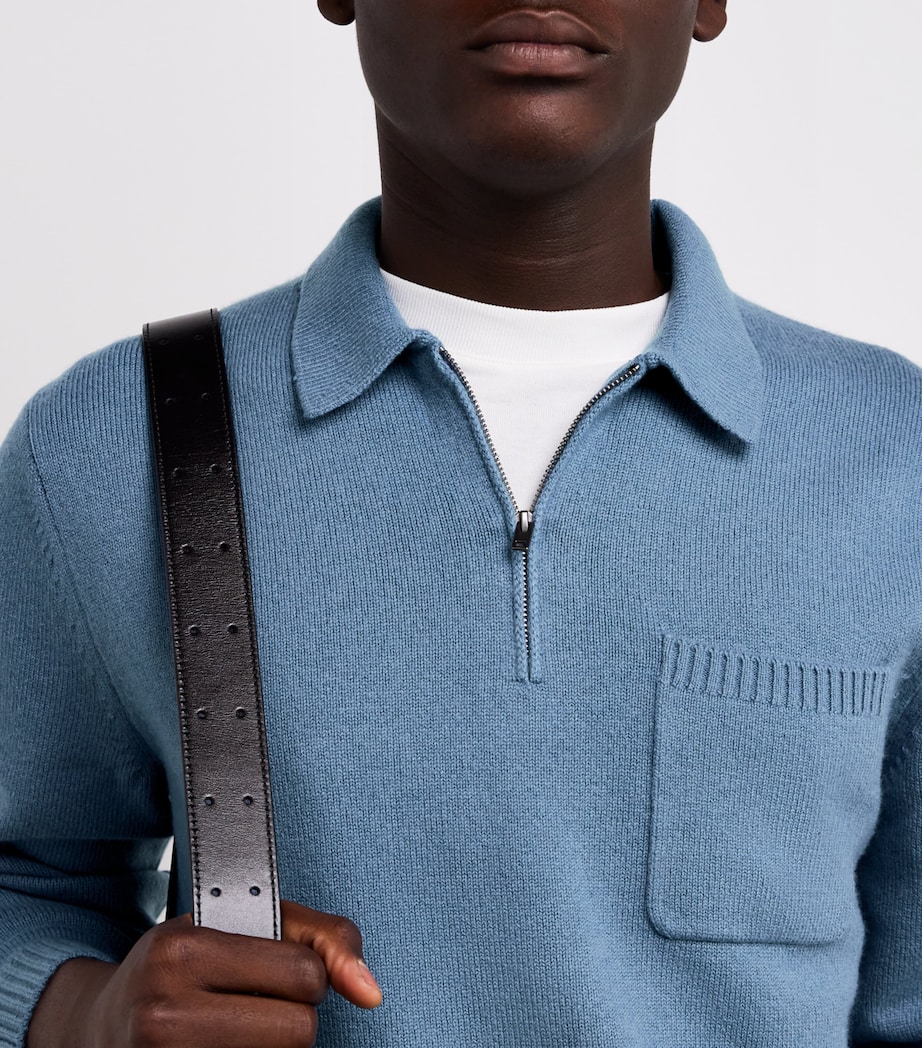 Wool-Blend Polo Sweater 486 PRB BLUE Image 6