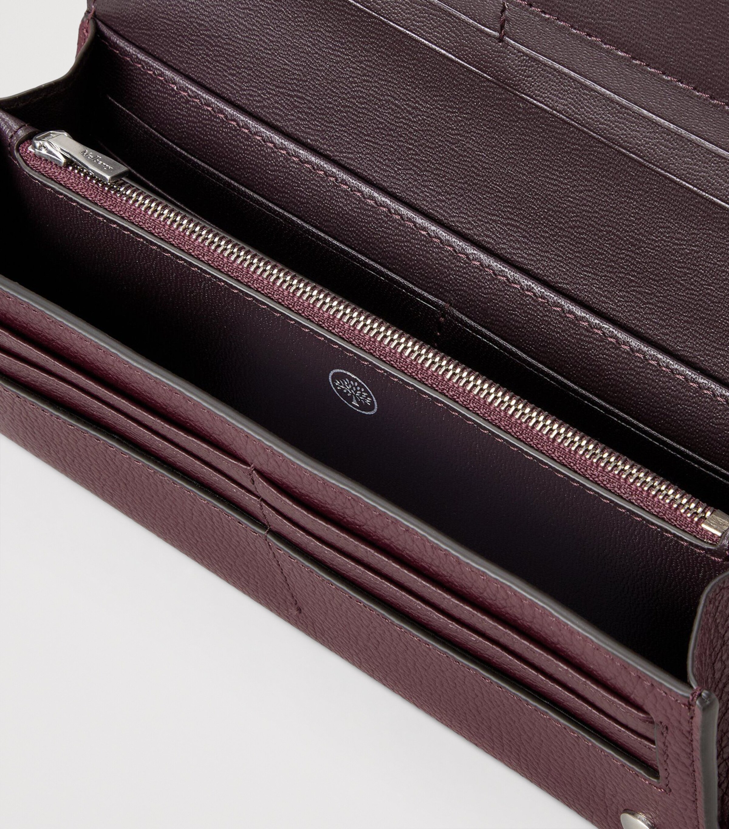 Mulberry Leather Continental Wallet Black Cherry Image 3