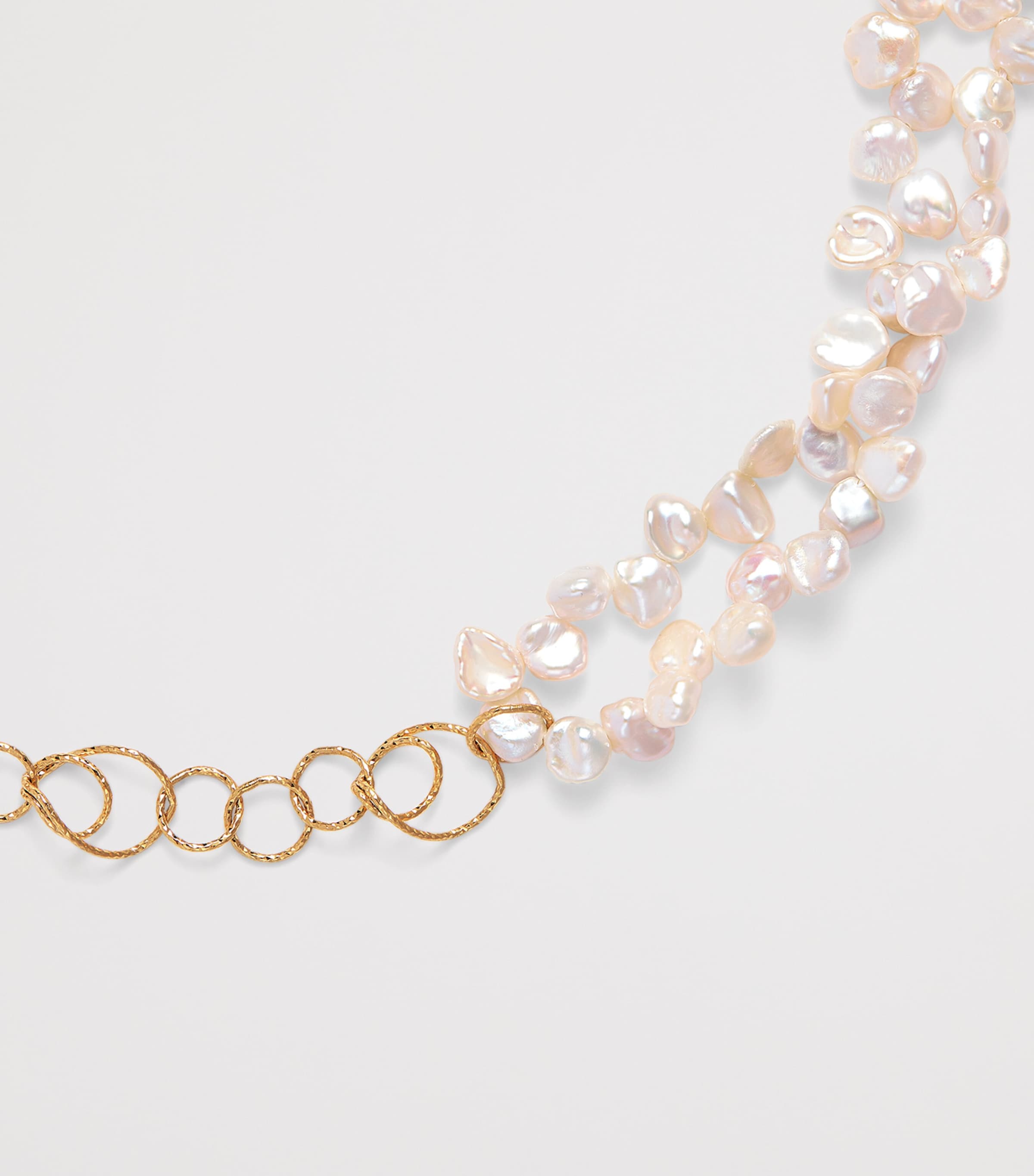 Gold-Plated and Freshwater Pearl Medea Necklace GOLD/PEARL Image 3