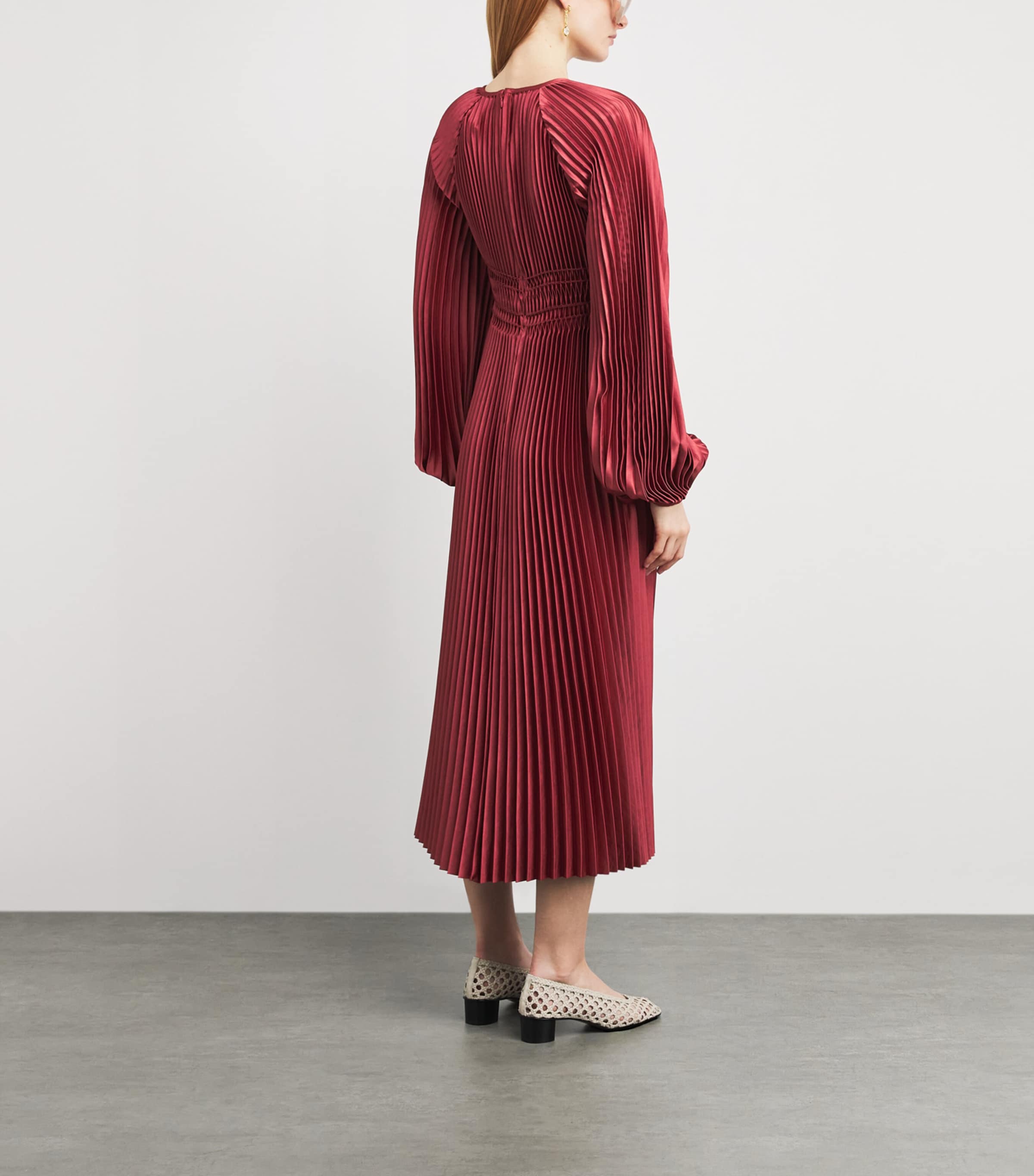 Ortiz Pleated Midi Dress MULBERRY Image 3