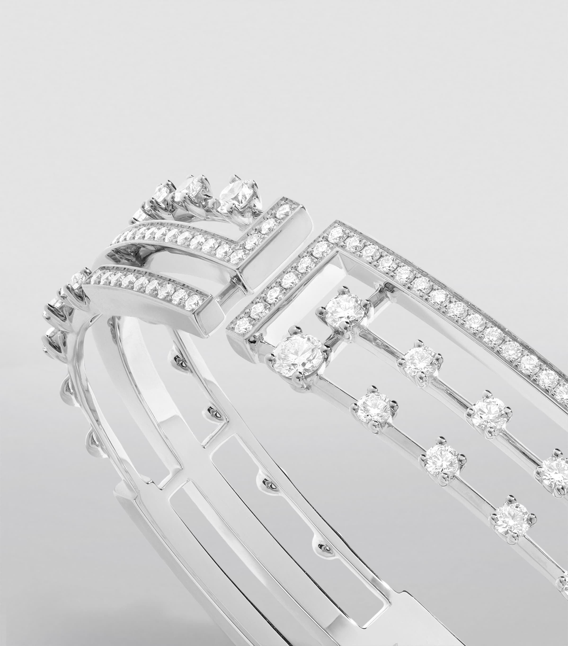 Medium White Gold and Diamond Avenues Bangle WHITE GOLD Image 4