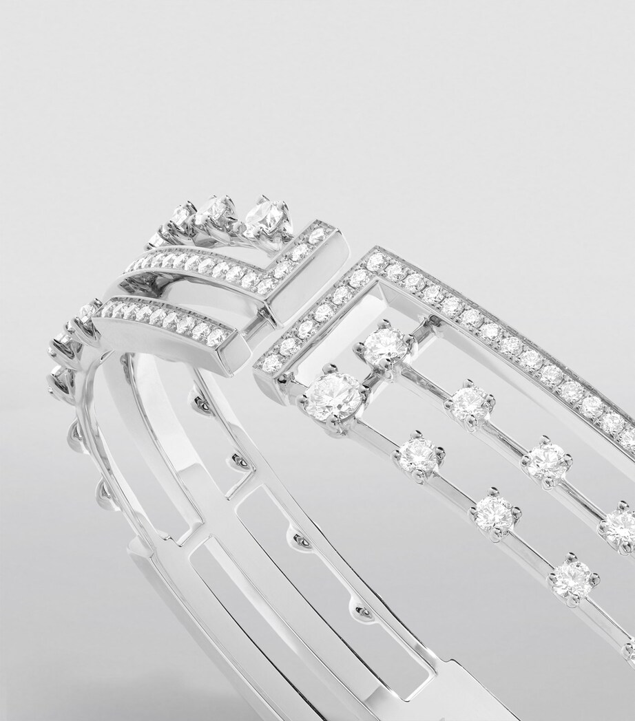 Medium White Gold and Diamond Avenues Bangle WHITE GOLD Image 4