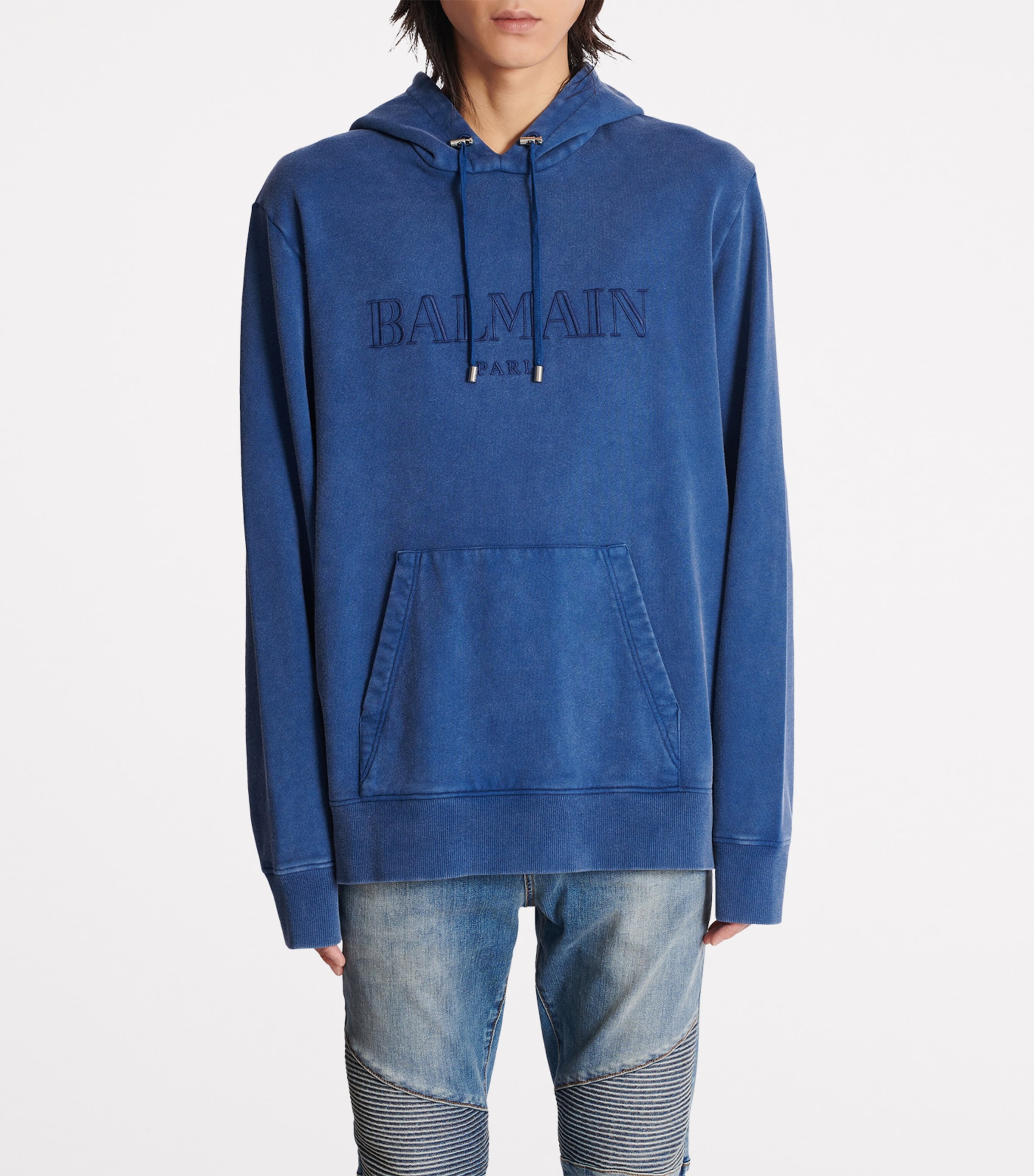 BALMAIN ロコ ティテル チェン ショルタハック DN0BT929LETF 0DA Balmain Embroidered-Logo Hoodie | Harrods US