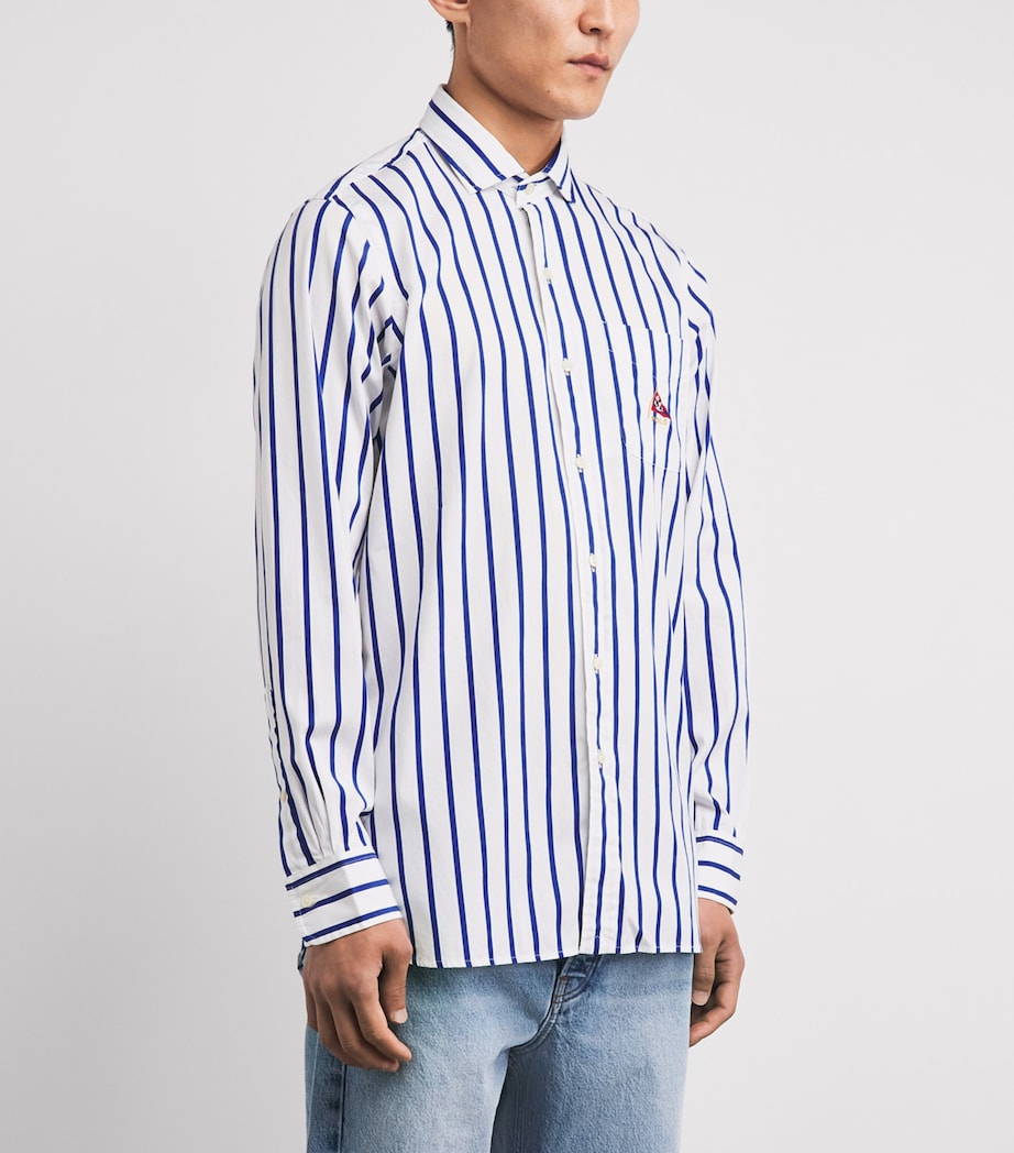 Polo Ralph Lauren Mens Broadcloth Stripe Shirt White Royal Image 4