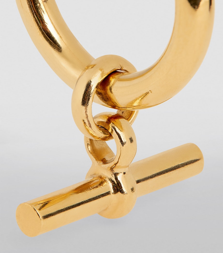 TILLY SVEAAS Large Gold-Plated T-Bar Hoop Earrings Gold Image 6