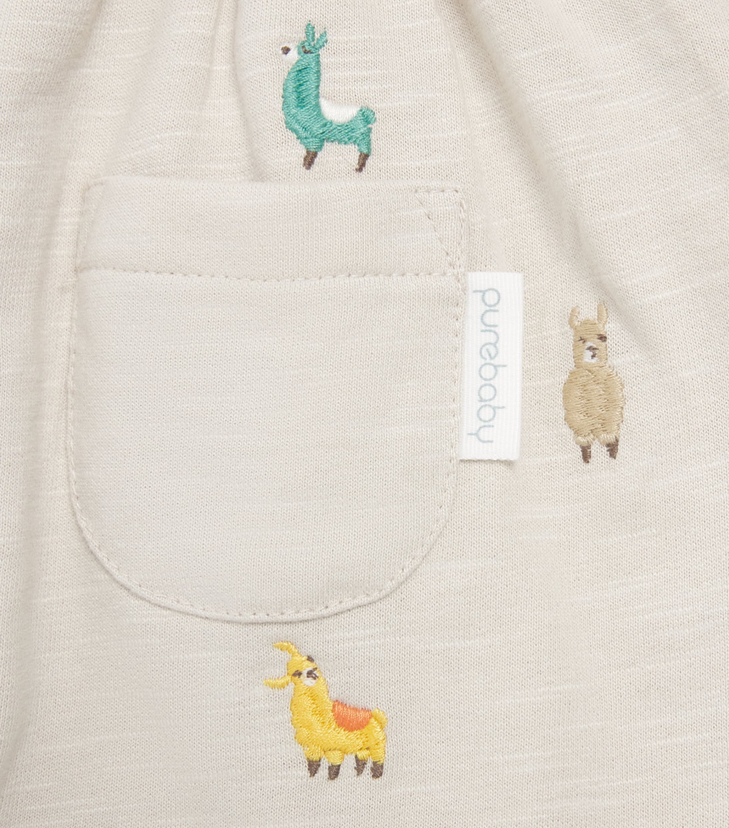 Purebaby Organic Cotton Llama Dungarees and T-Shirt Set (0-12 Months) Llabr Image 4