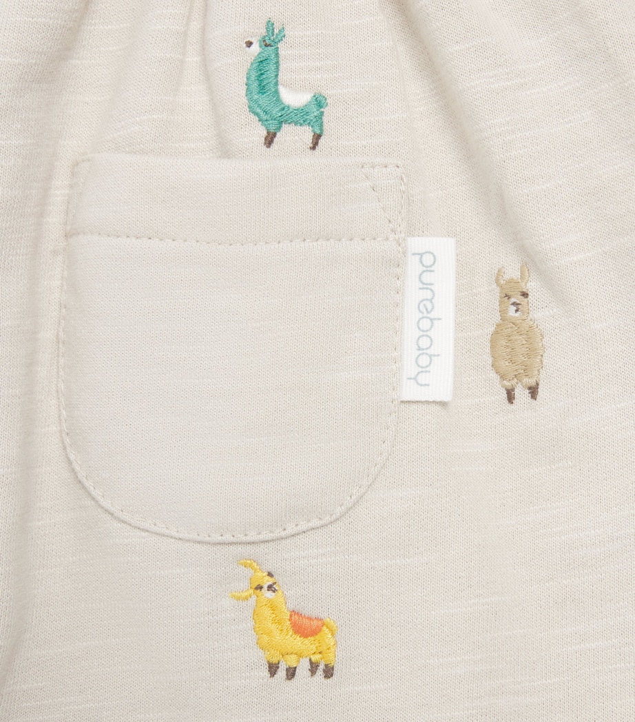 Purebaby Organic Cotton Llama Dungarees and T-Shirt Set (0-12 Months) Llabr Image 4