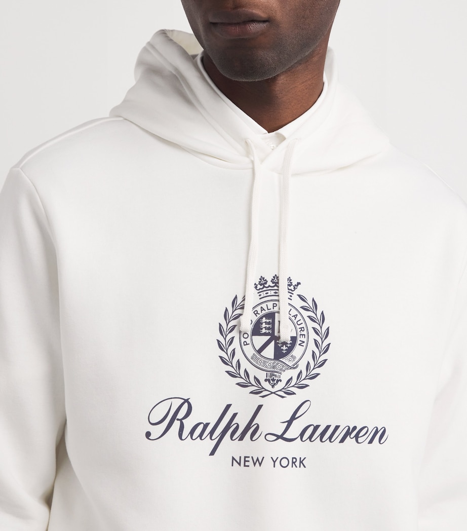 Cotton-Blend Polo Crest Hoodie WHITE Image 6