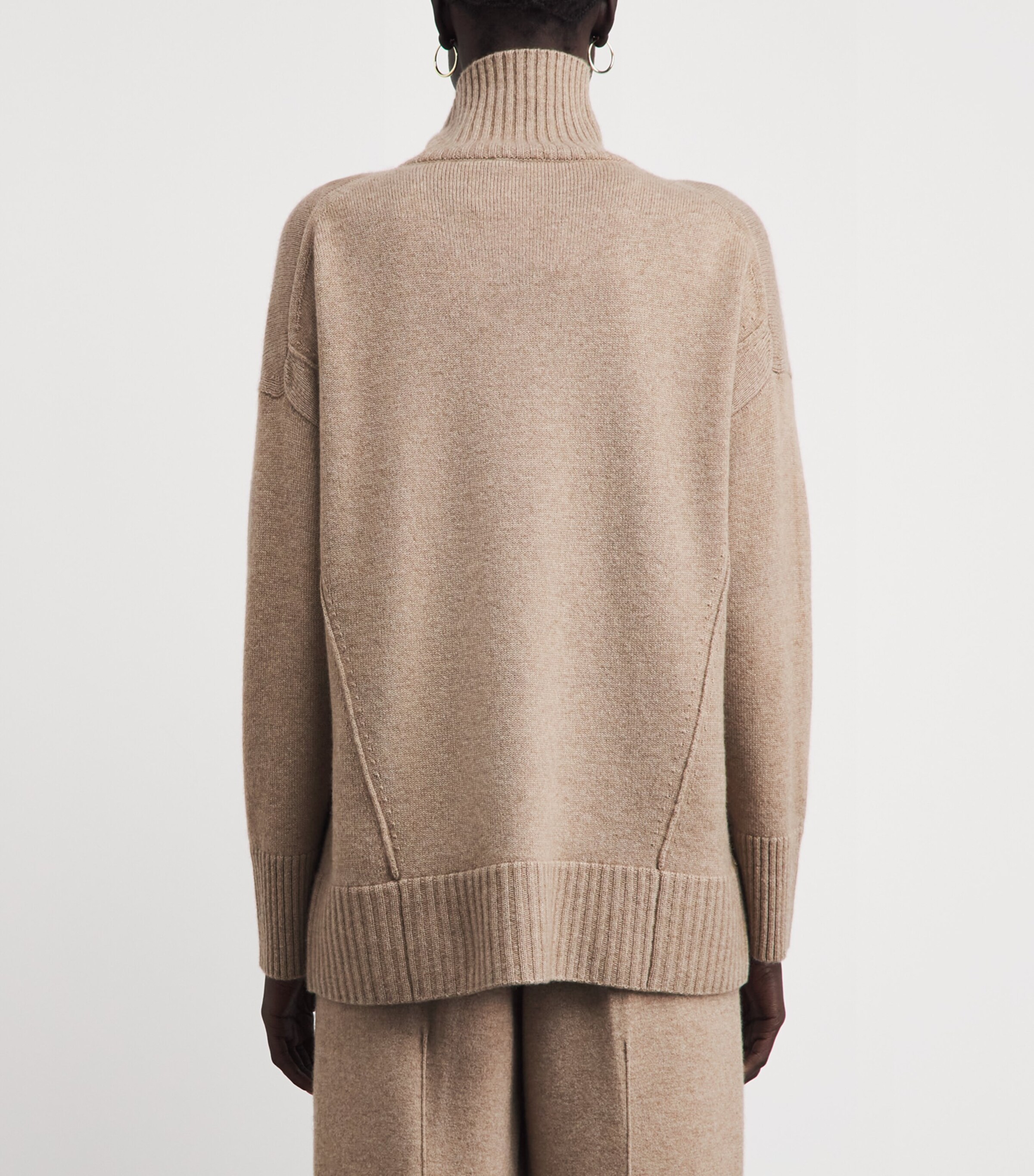 Lafayette 148 Womens Cashmere Funnel-Neck Sweater Hickory Melange Image 5