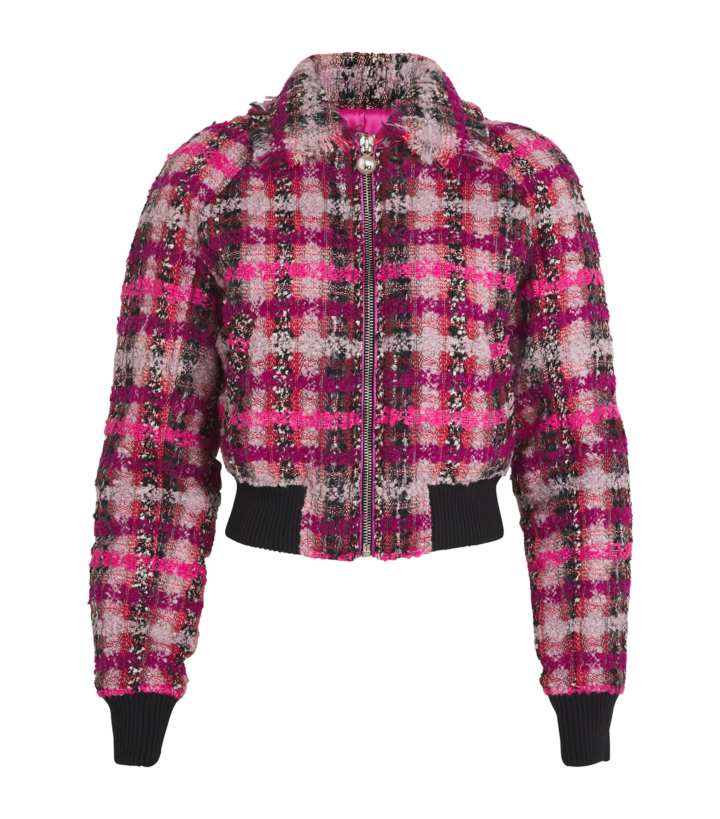 KHRISJOY TWEED JIM PUFFER BOMBER JACKET 