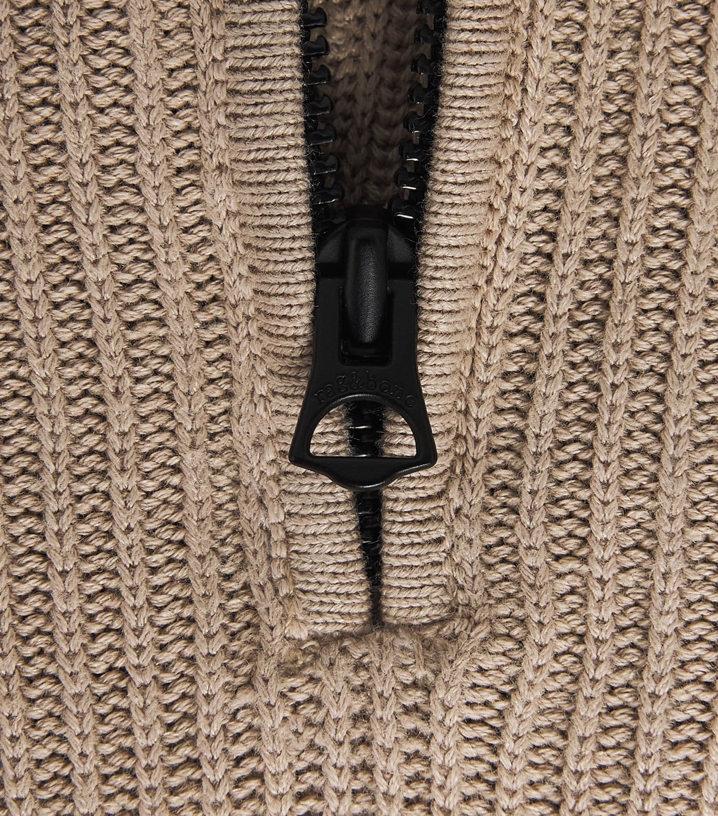 Rag & Bone Mens Knitted Quarter-Zip Sweater Taupe Image 5
