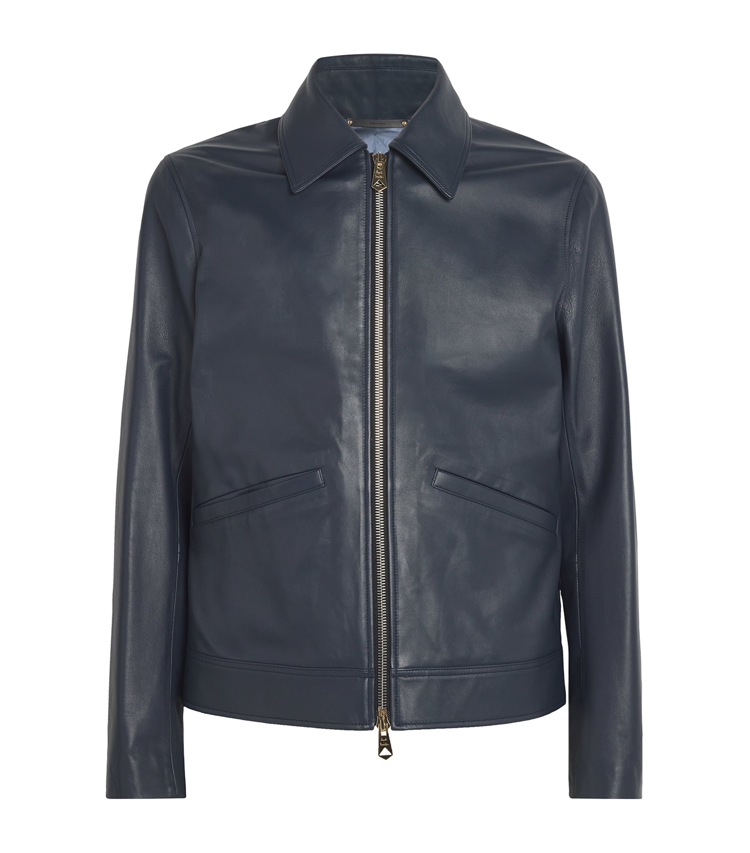 Paul Smith Leather Jacket In Green