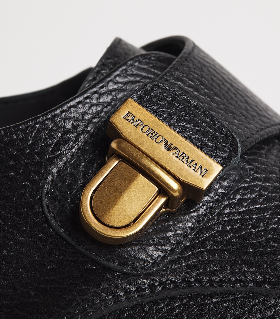 Pebbled Leather Monk-Strap Shoes UC001 Image 7