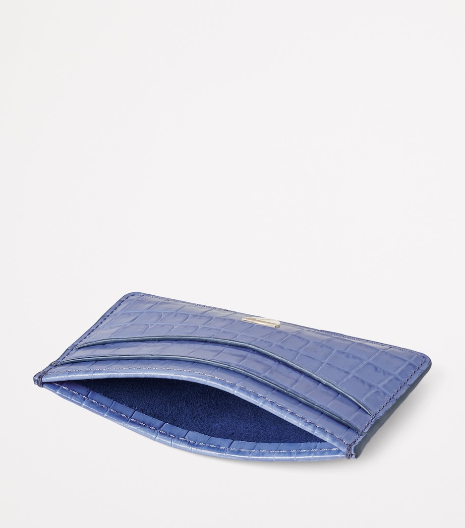 Croc-Embossed Slim Card Holder CAPRI BLUE Image 3