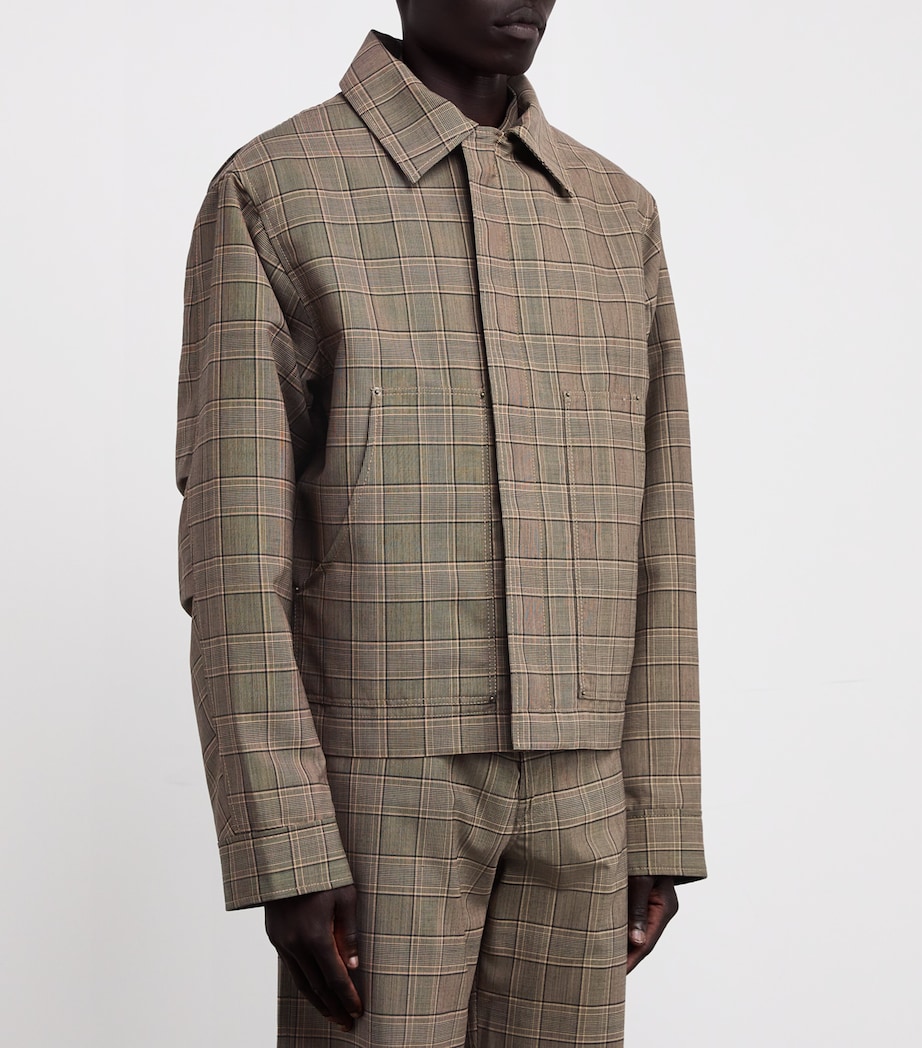 Cotton-Blend Check Chore Jacket BROWN CHECK Image 3