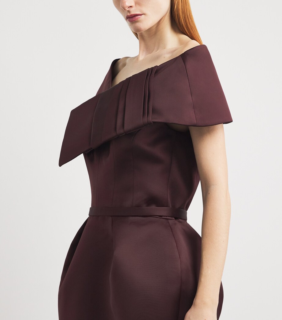 Safiyaa Womens Duchesse Satin Senka Mini Dress Wine Image 6