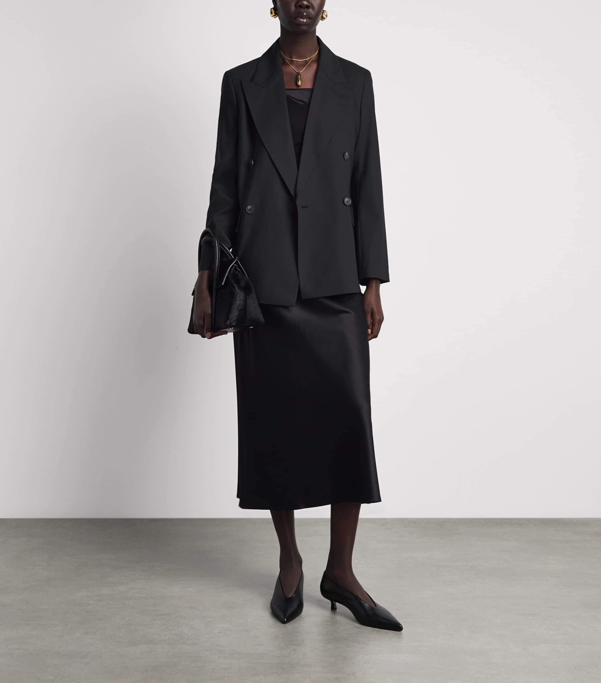 Joseph Womens Wool-Blend Jaden Blazer Black Image 2