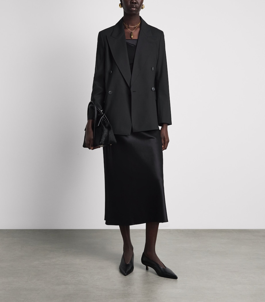 Joseph Womens Wool-Blend Jaden Blazer Black Image 2
