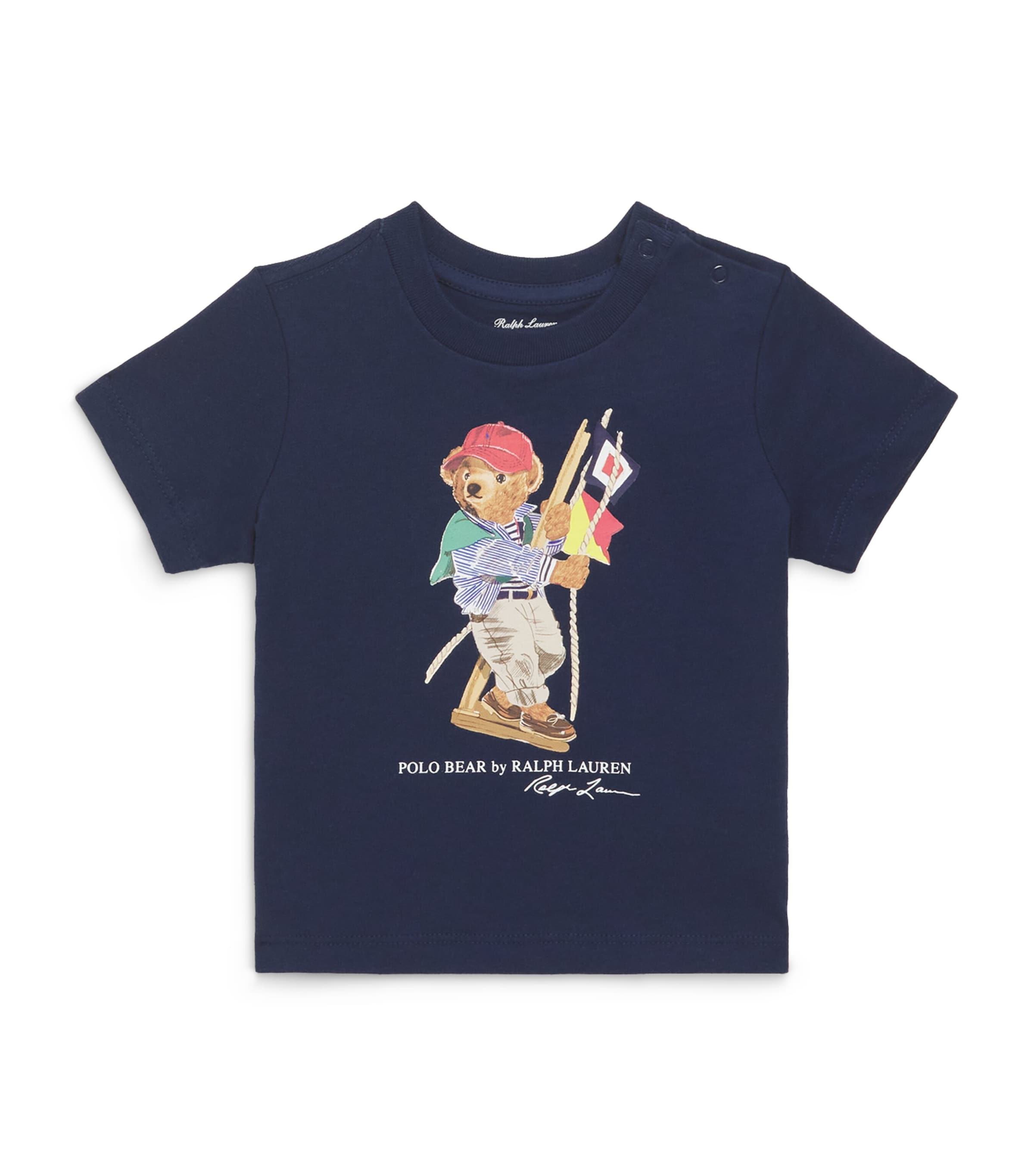 Ralph Lauren Kids Cotton Polo Bear T-Shirt (3-24 Months) Nwprt Nvy Image 1