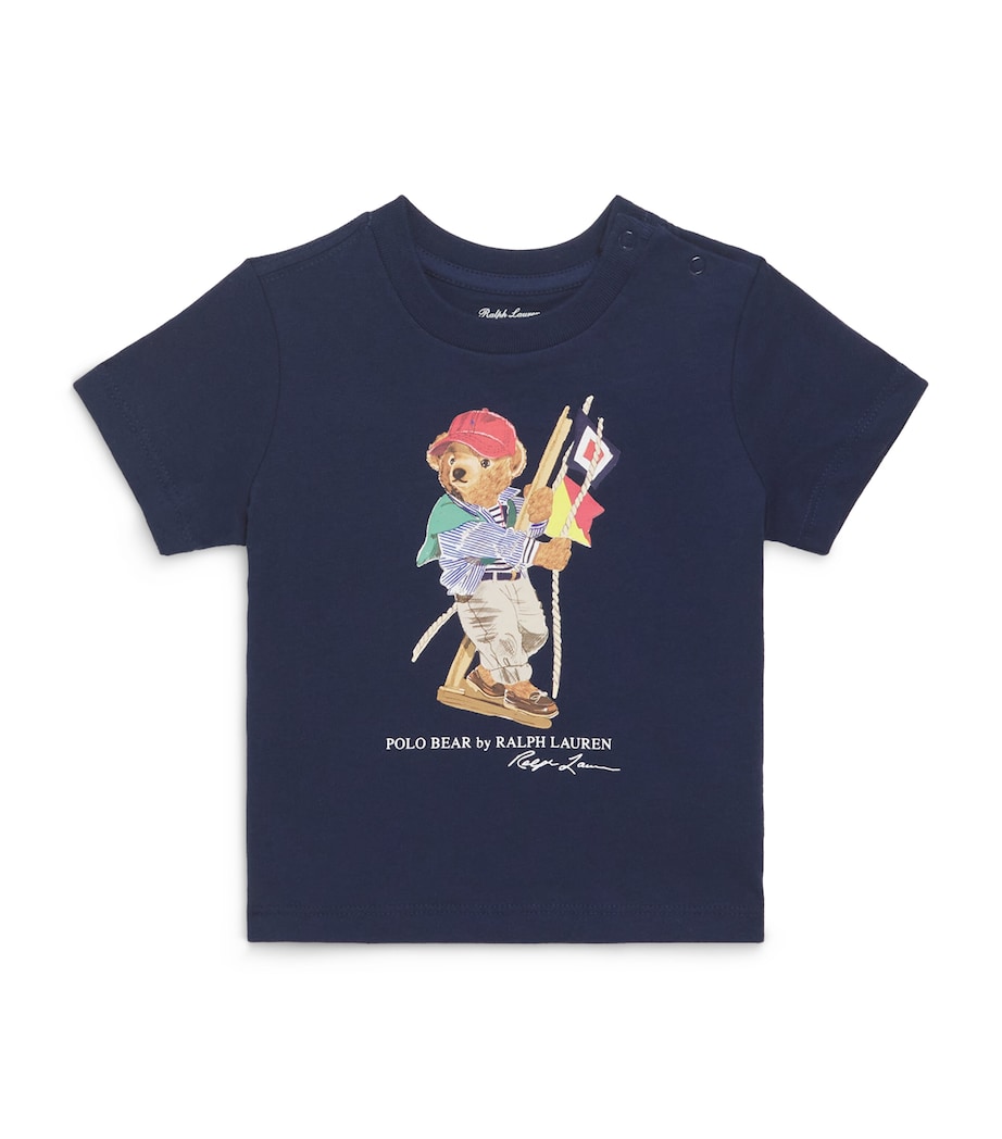 Ralph Lauren Kids Cotton Polo Bear T-Shirt (3-24 Months) Nwprt Nvy Image 1