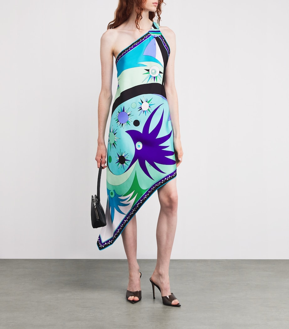 pucci midi dresses PUCCI Halterneck printed silk-twill midi dress by Pucci