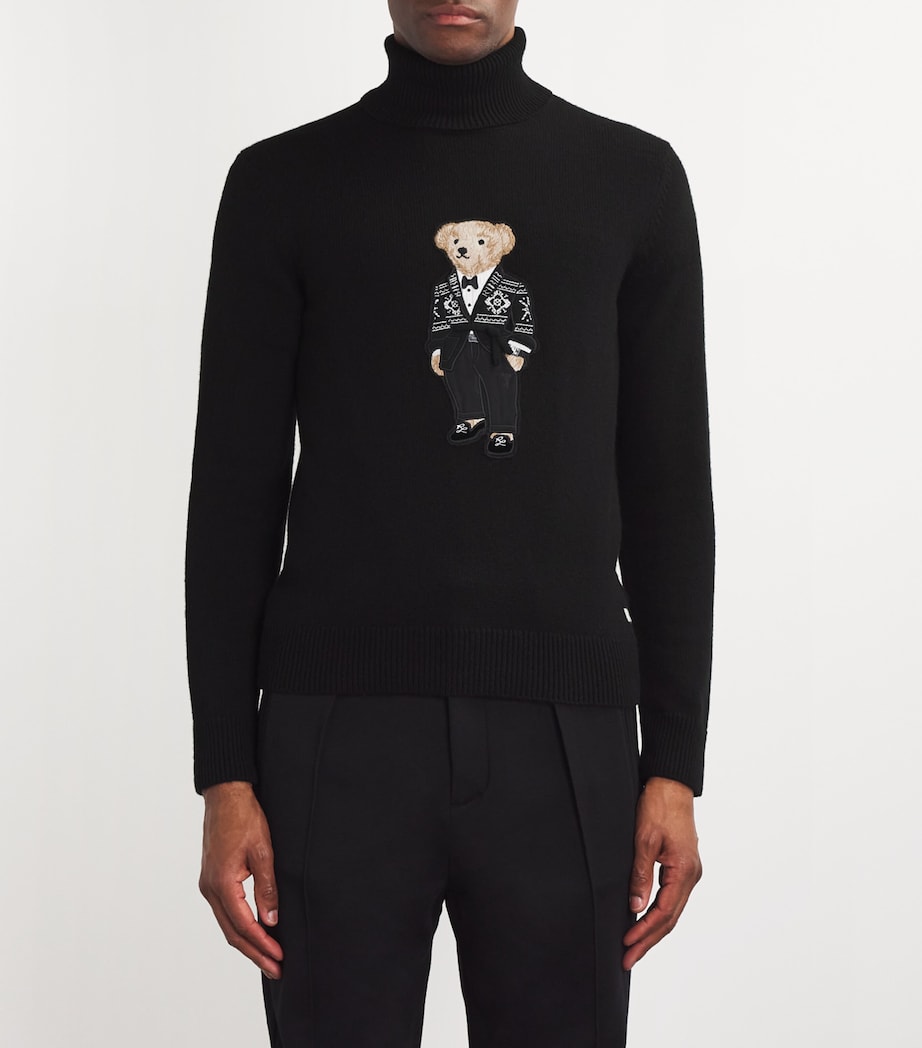 Rollneck Polo Bear Sweater BLACK Image 3