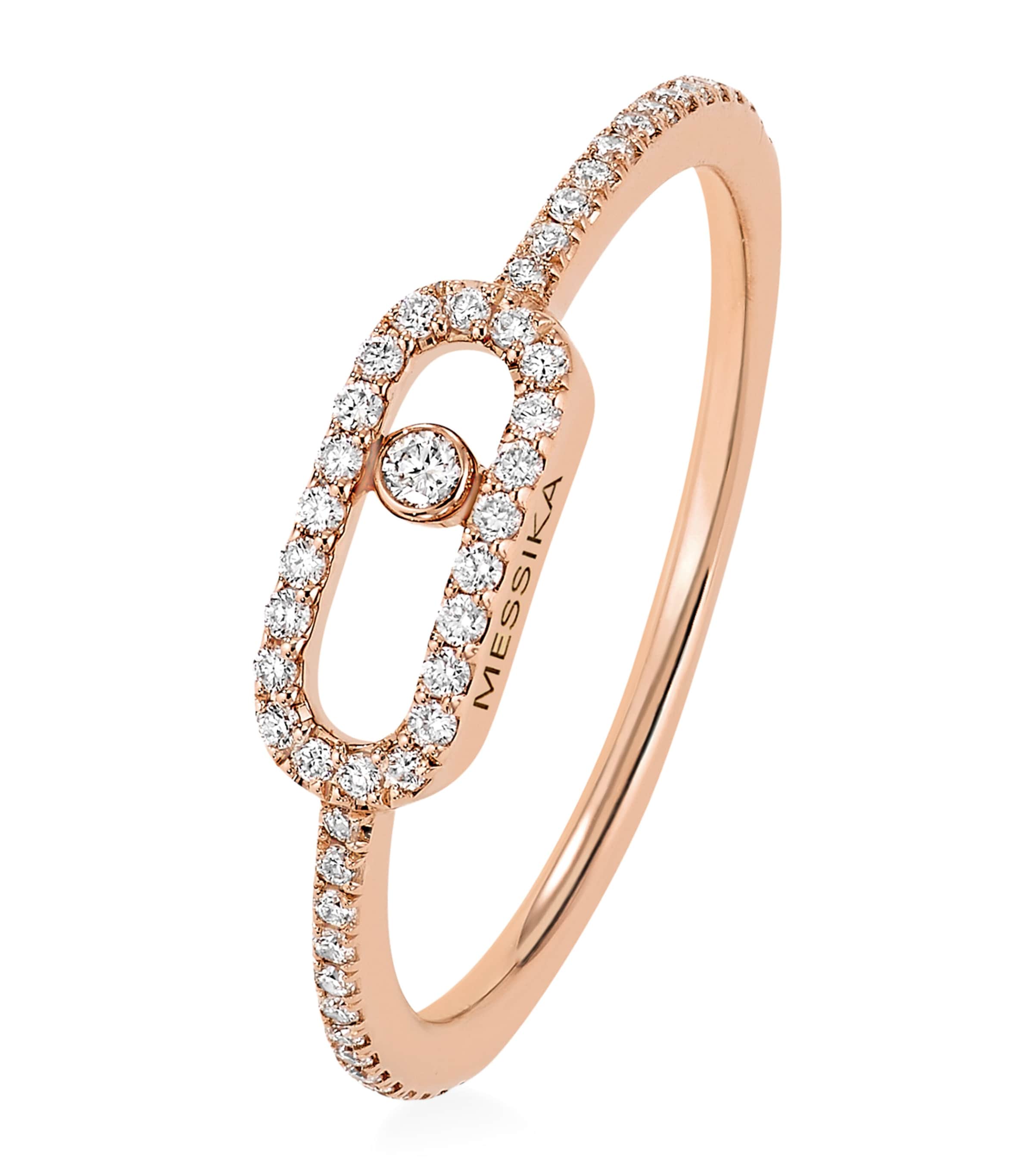 Messika Move Uno Pink Gold and Diamond Ring Pink Gold Image 1