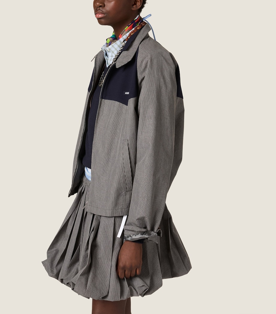Miu Miu Womens Cotton Gingham Check Jacket Grey Image 5