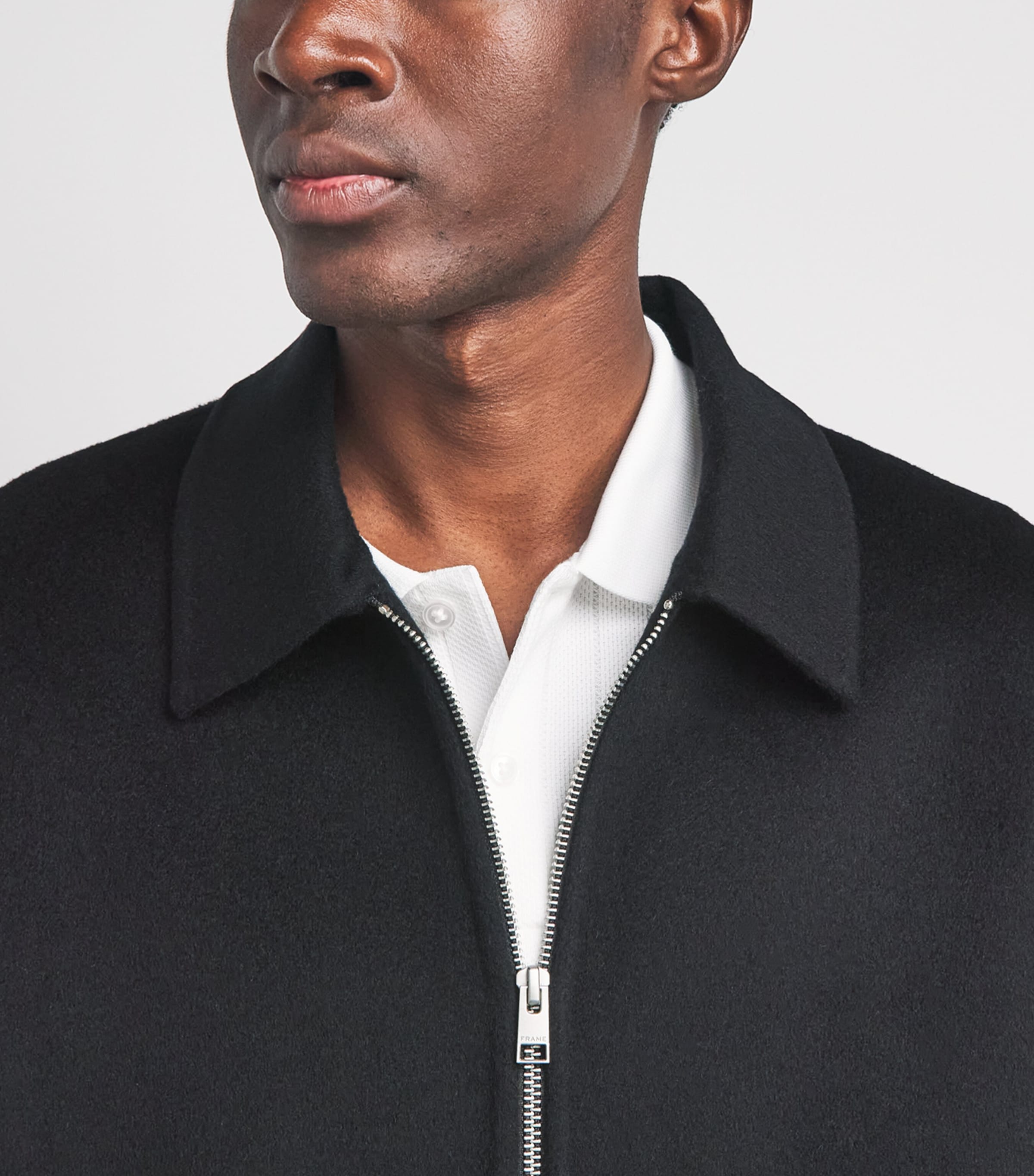 Frame Double-face Wool Bomber Jacket In Black