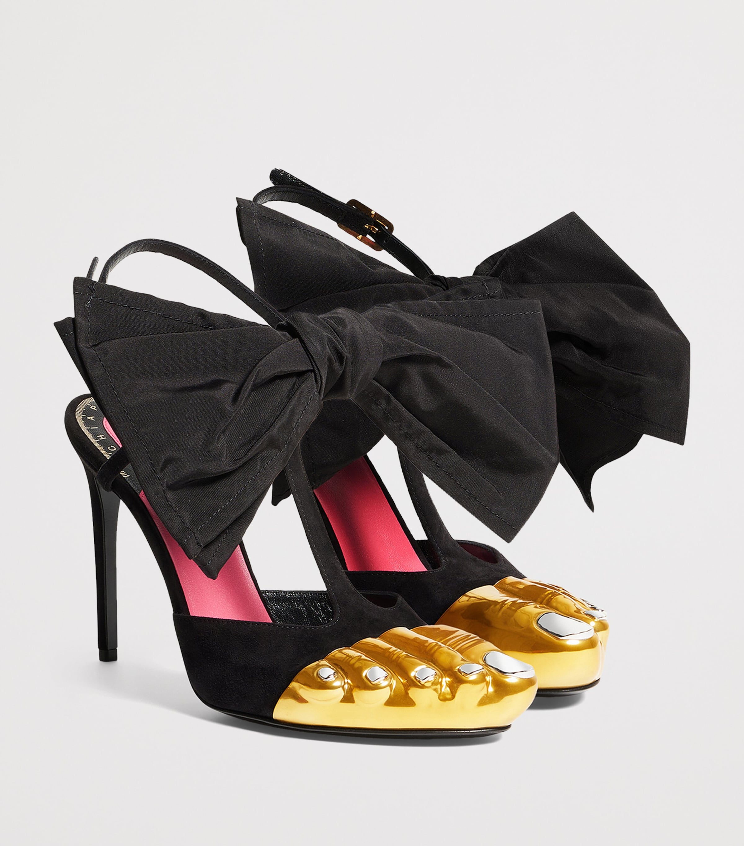 Schiaparelli Trompe-l'Oeil Heeled Sandals 105 Black Image 2