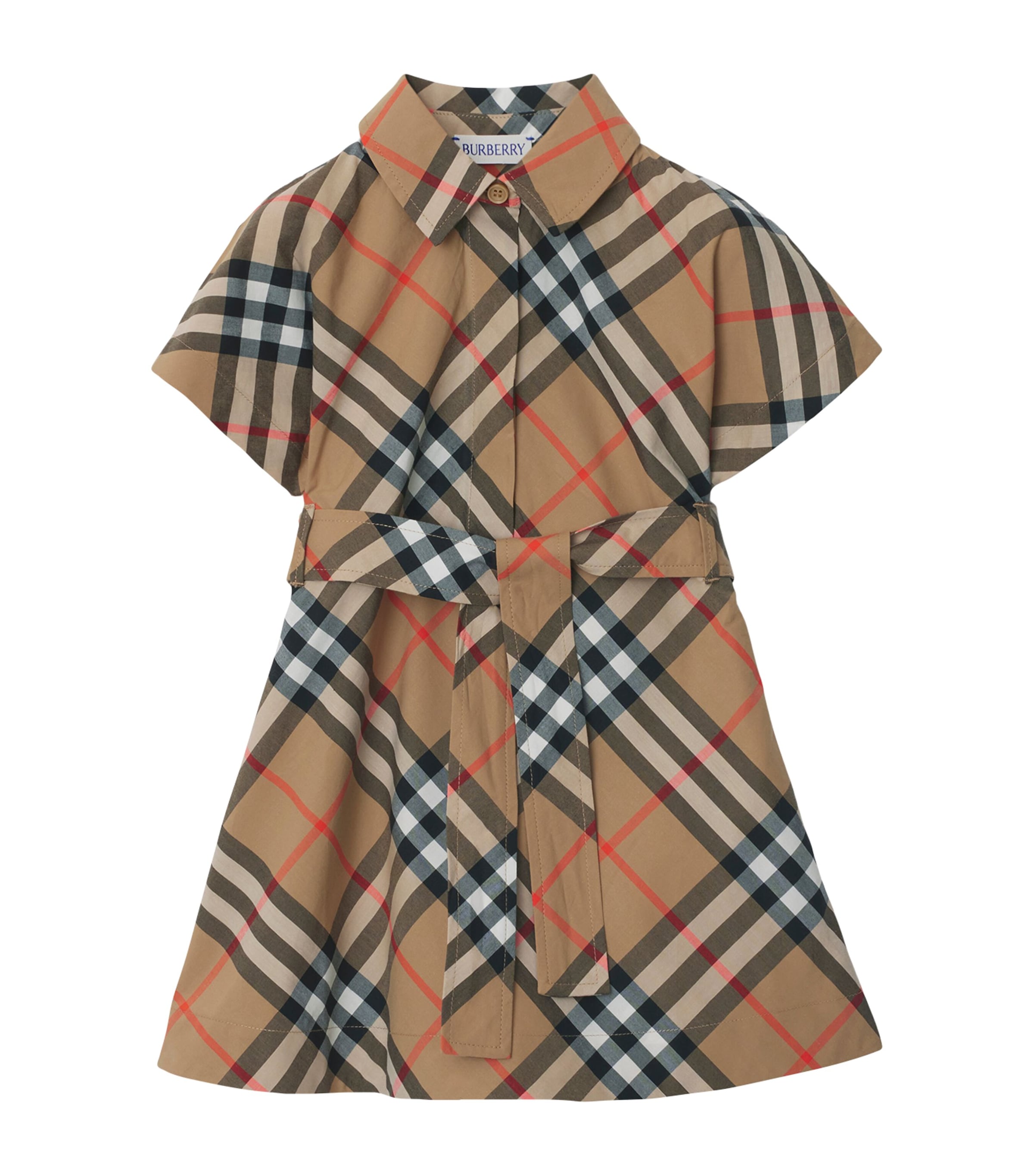 Cotton Check Shirt Dress (6-18 Months) SAND IP CHECK Image 1