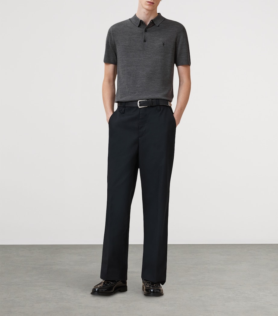 Merino Wool Mode Polo Shirt MONUMENT GREY Image 2