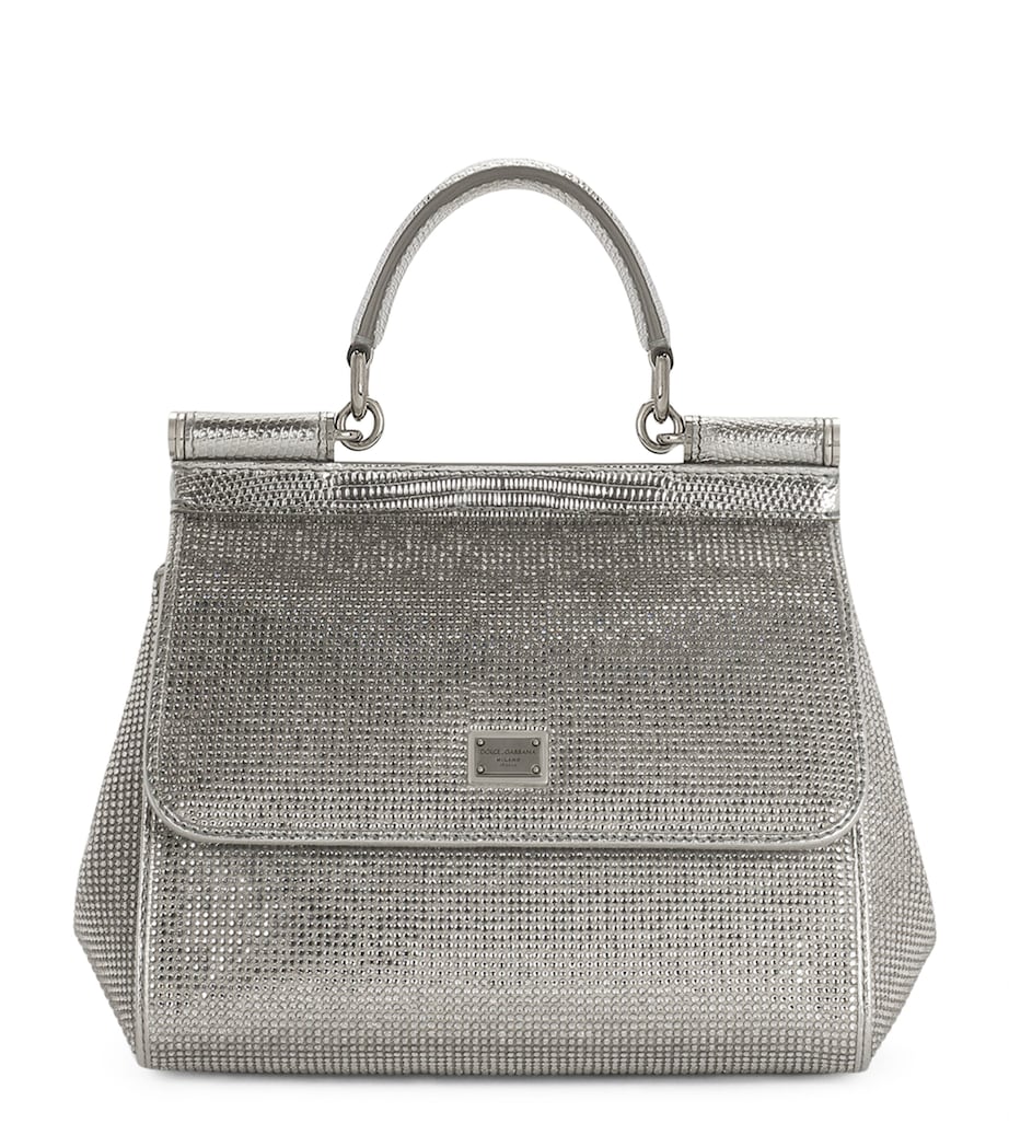 KIM DOLCE&GABBANA Small Sicily Top-Handle Bag 8C964-CRYSTAL/PEARL Image 1
