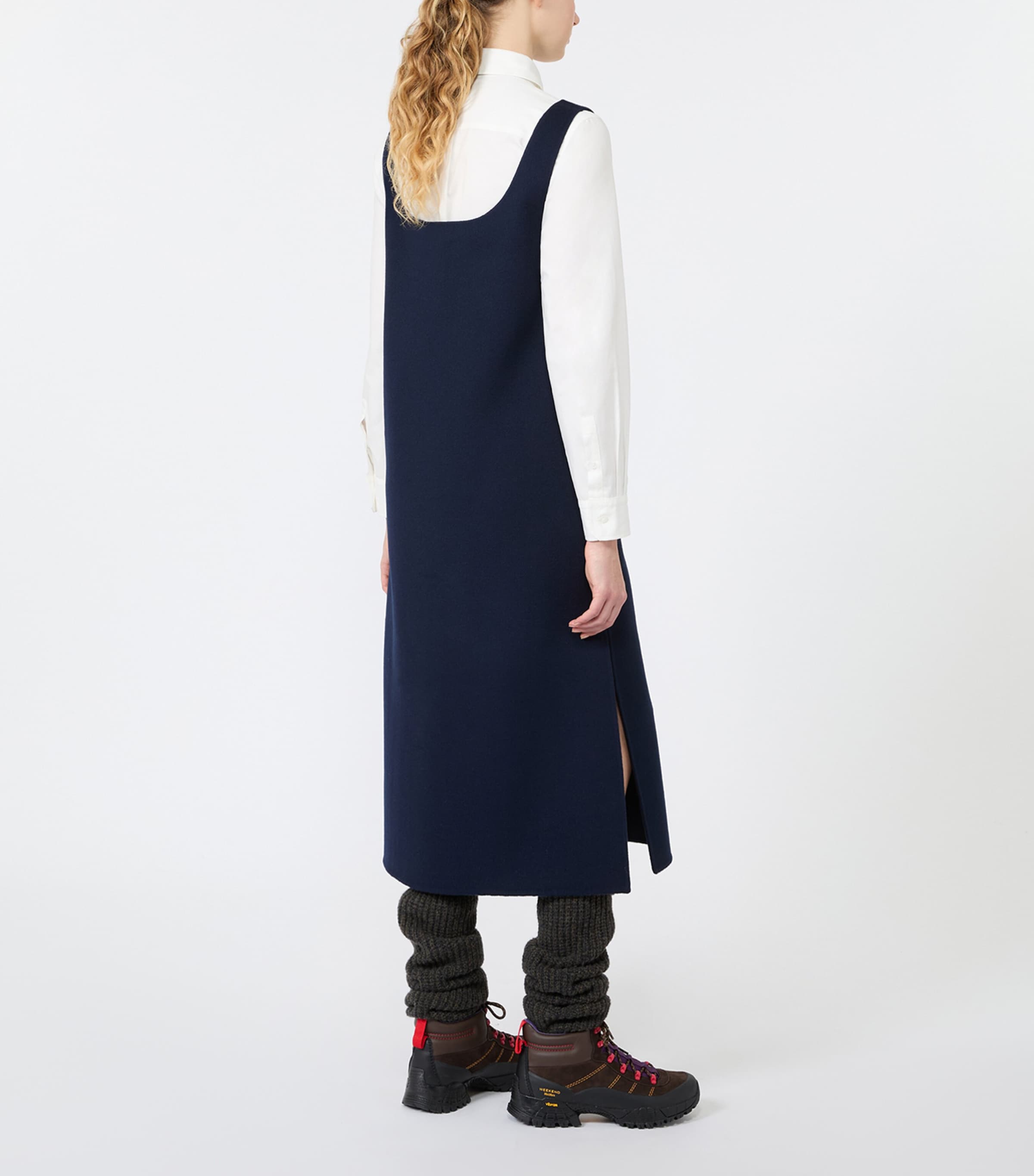 Weekend Max Mara Womens Wool-Blend Shift Midi Dress Midnightblue Image 4