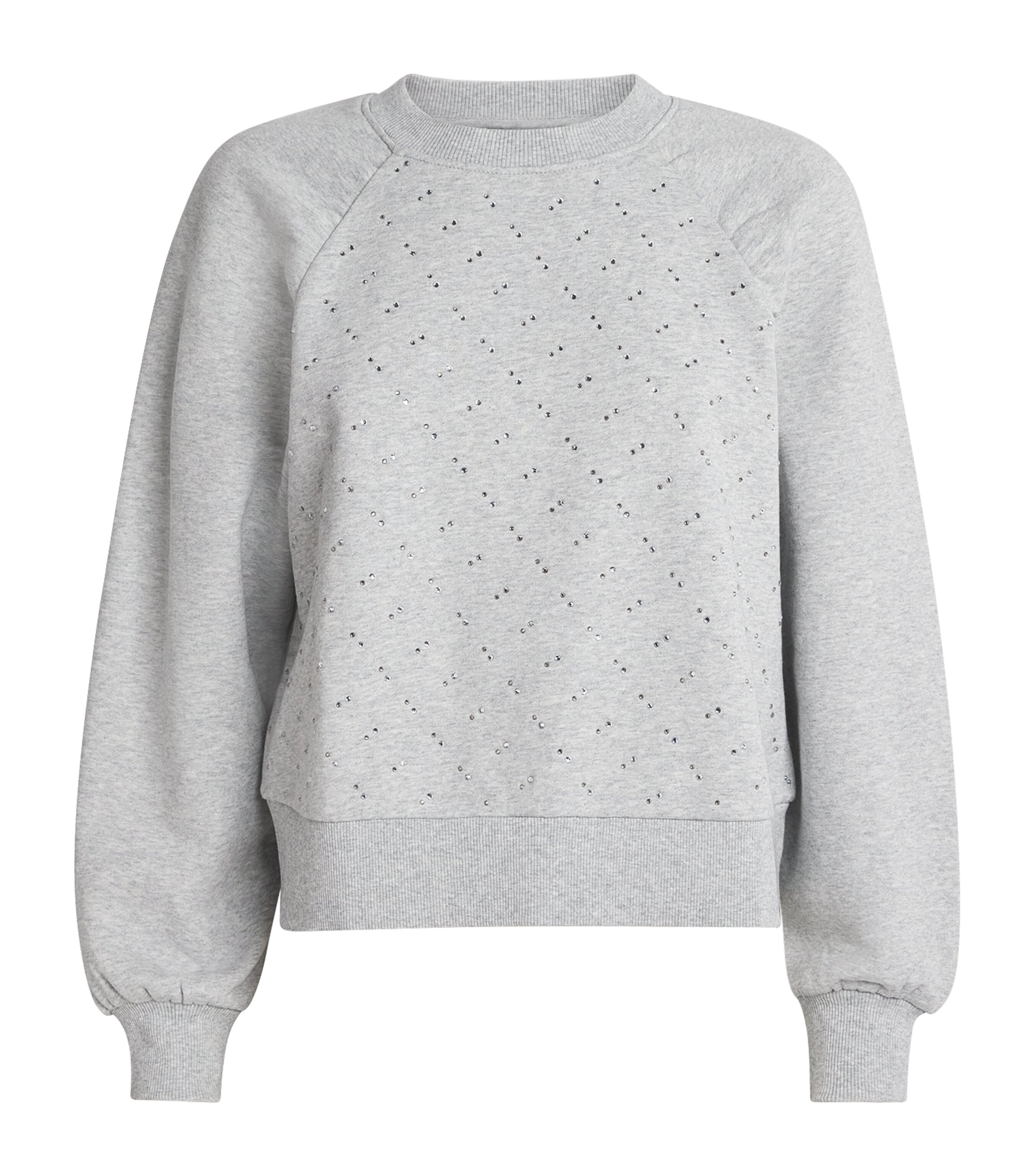 Cotton Embellished Tricia Sweatshirt HEATHER GREY Image 1