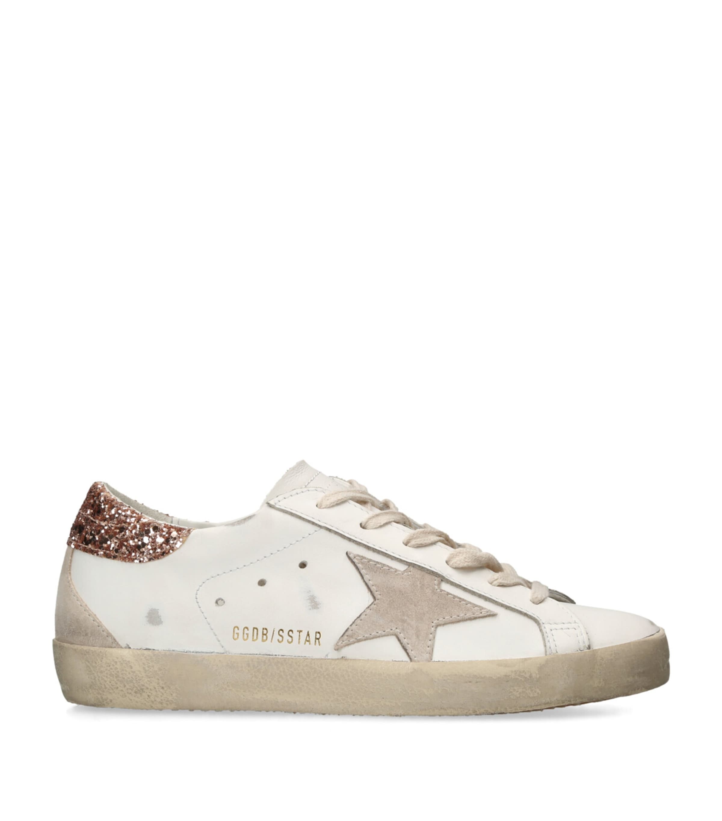 Golden Goose White Low Top Sneakers With Star Patch In White