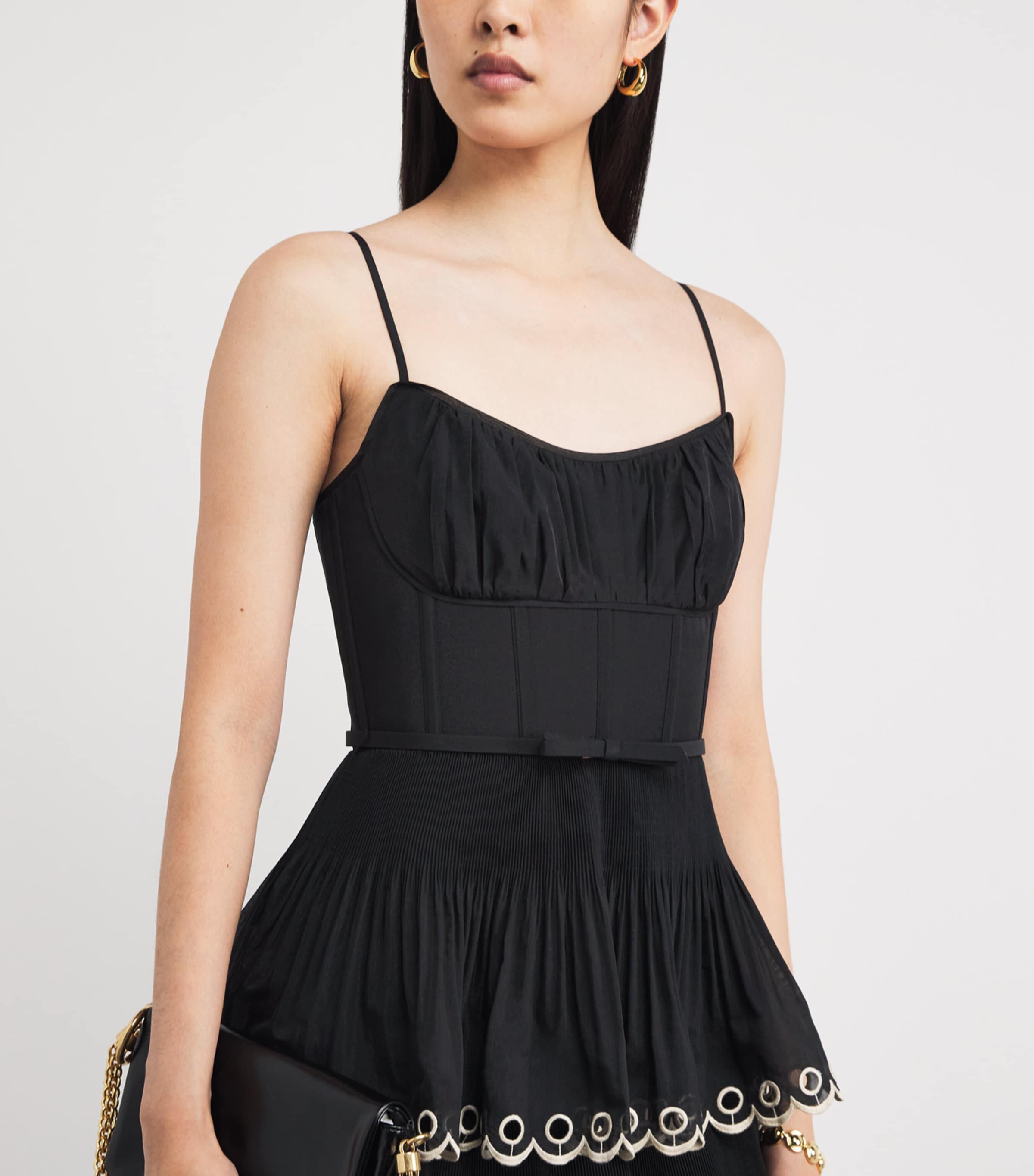 Georgette Tiered Midi Dress BLK BLACK Image 6