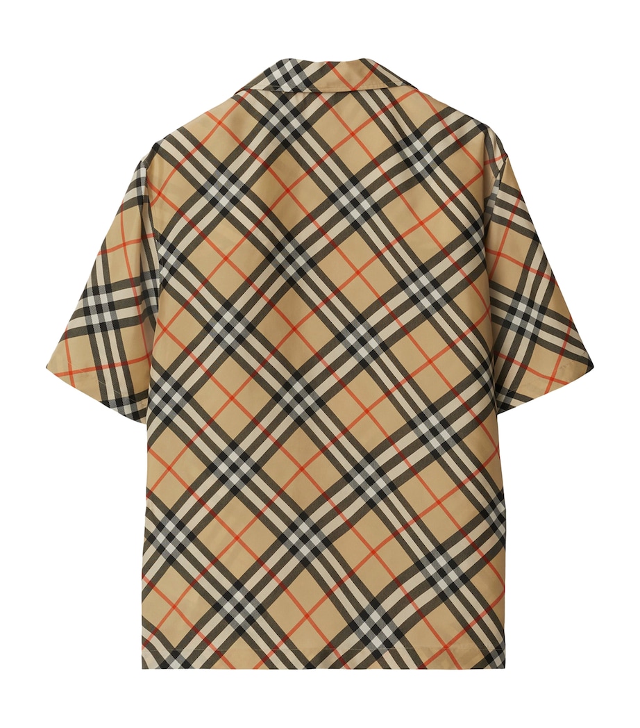 Oversized Silk Check Shirt SAND IP CHECK Image 5