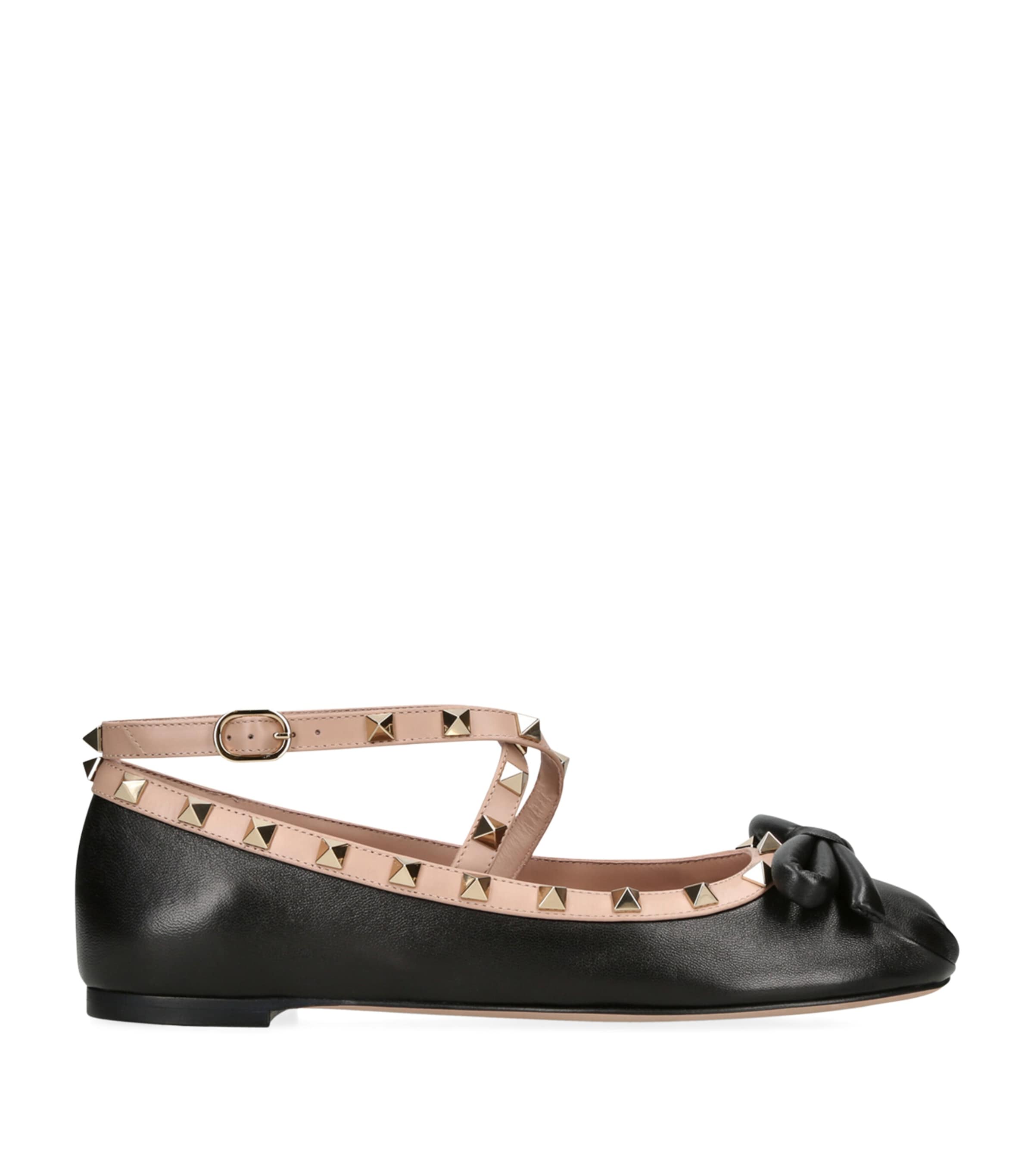 Valentino Garavani Leather Rockstud Ballet Flats