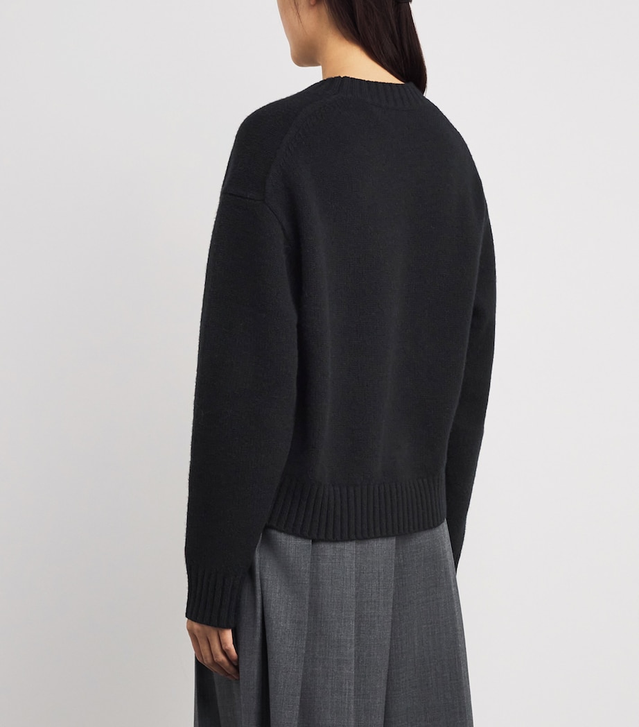 Wool Polo Intarsia Sweater POLO BLACK MULTI Image 4