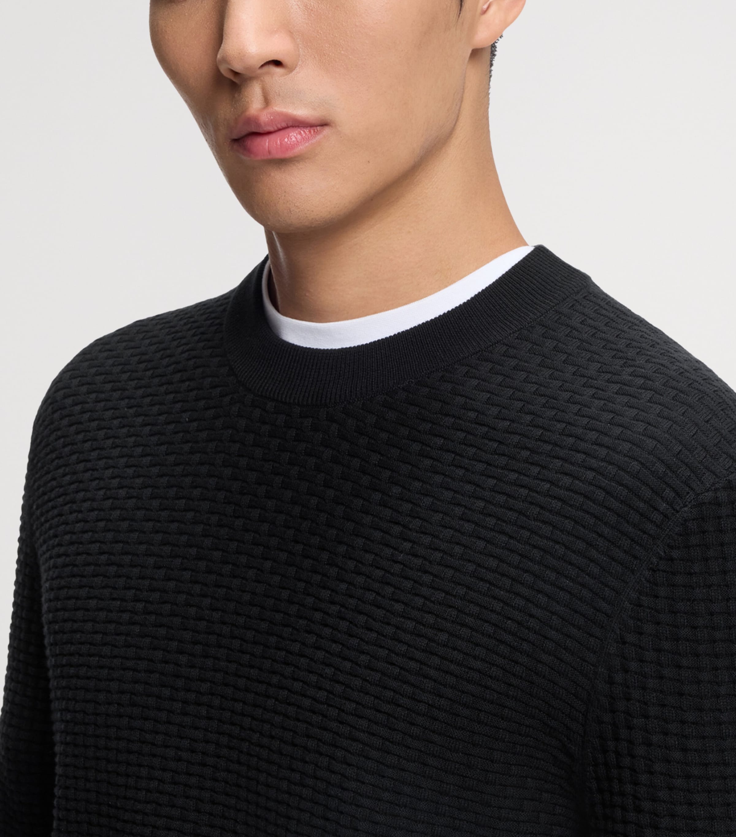 BOSS Mens Cotton Textured Sweater Image 5