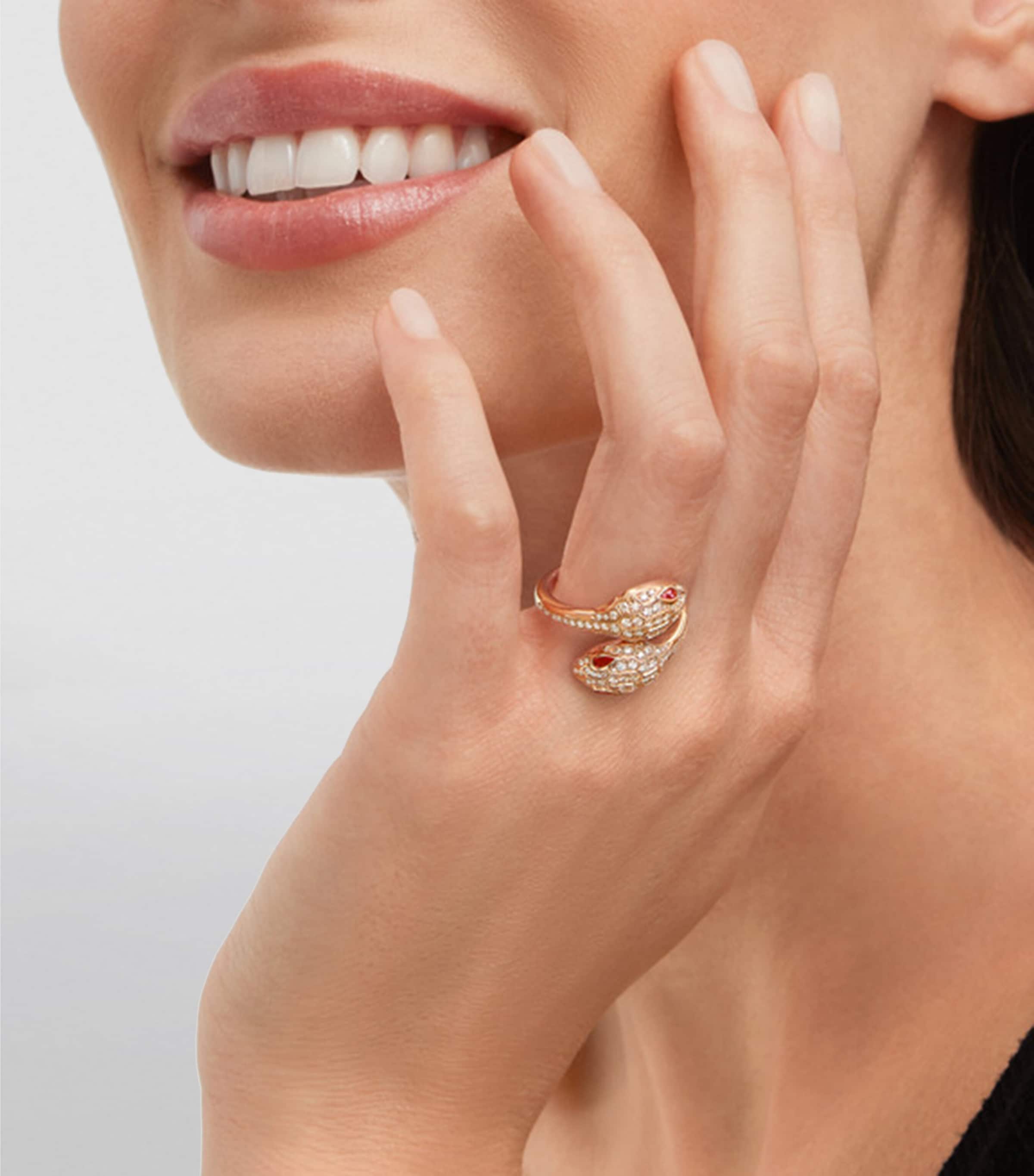 Bvlgari Rose Gold, Diamond and Rubellite Serpenti Seduttori Ring